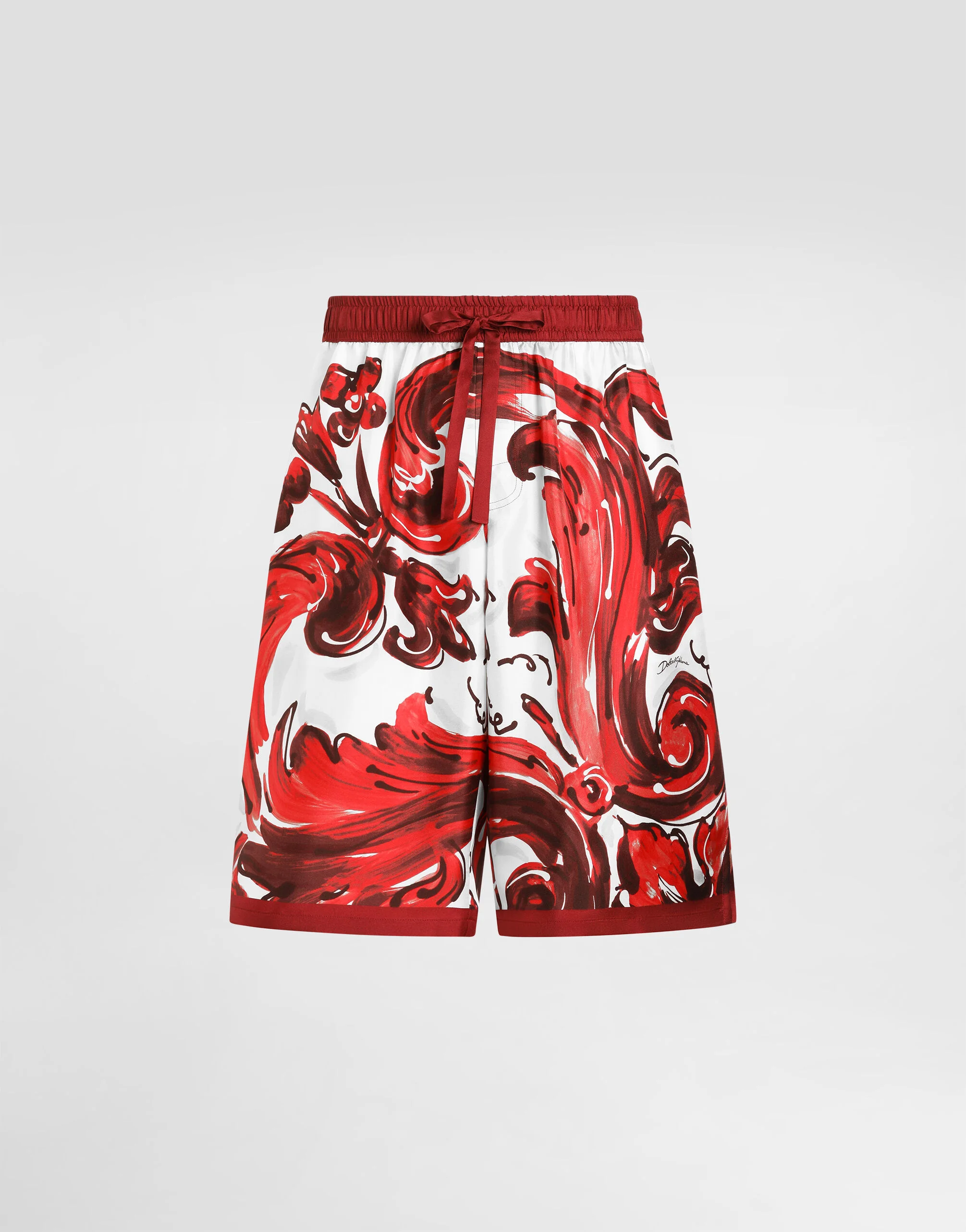 Vanity bermuda shorts in majolica-print silk twill - 1