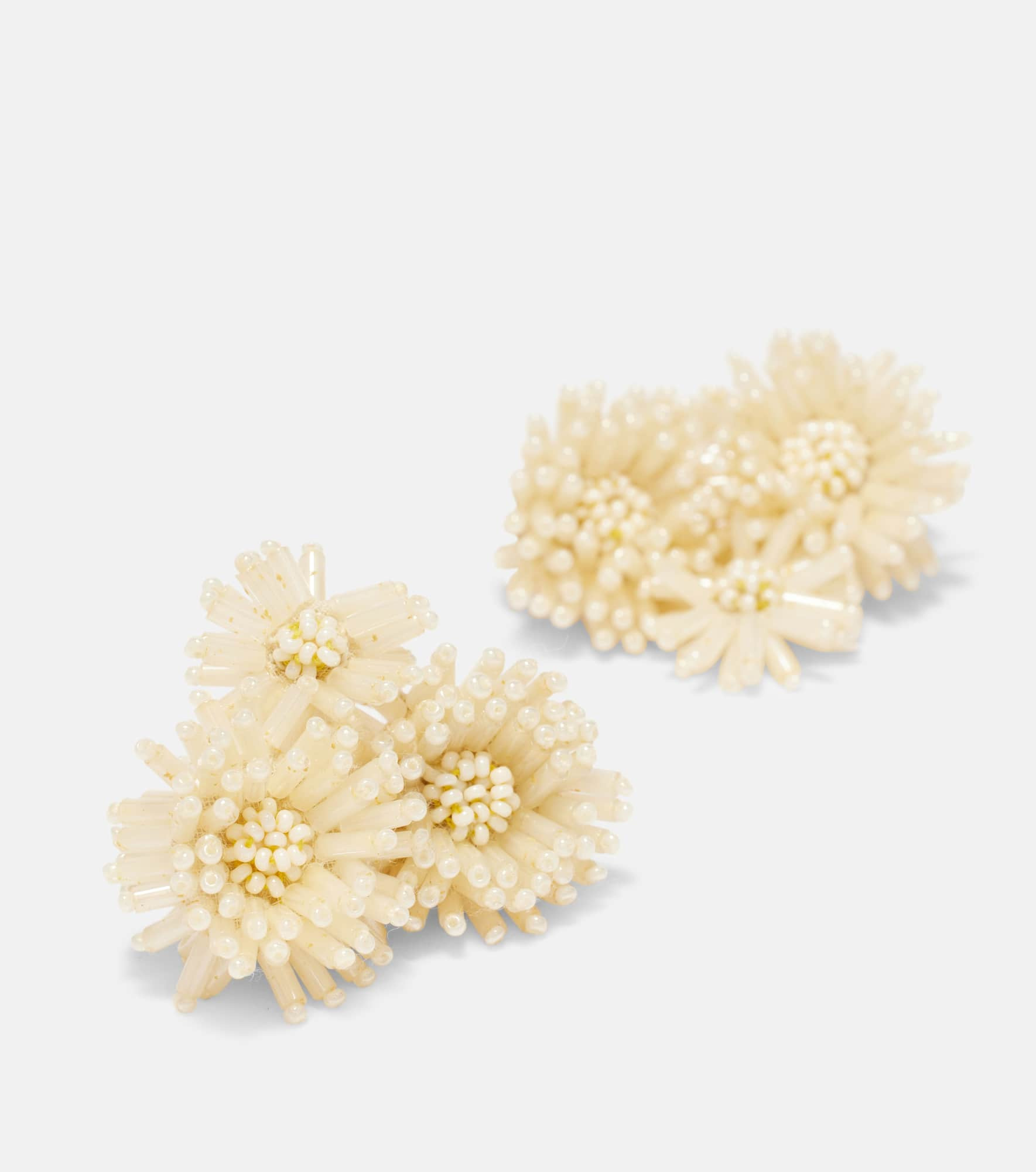 Pompom beaded clip-on earrings - 4