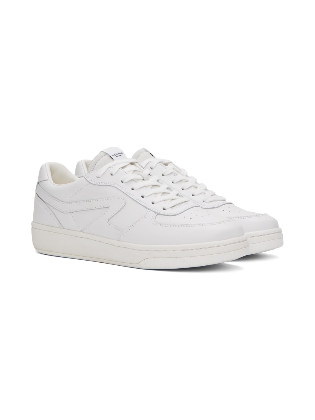 White Retro Court Sneakers - 4