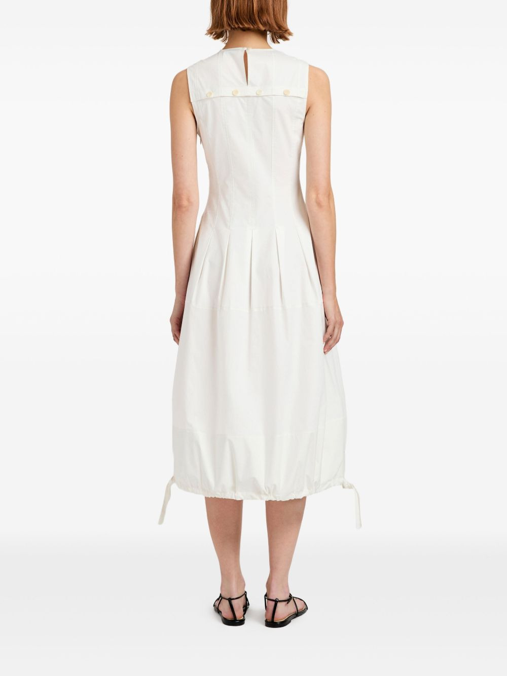 drawstring-hem sleeveless dress - 4