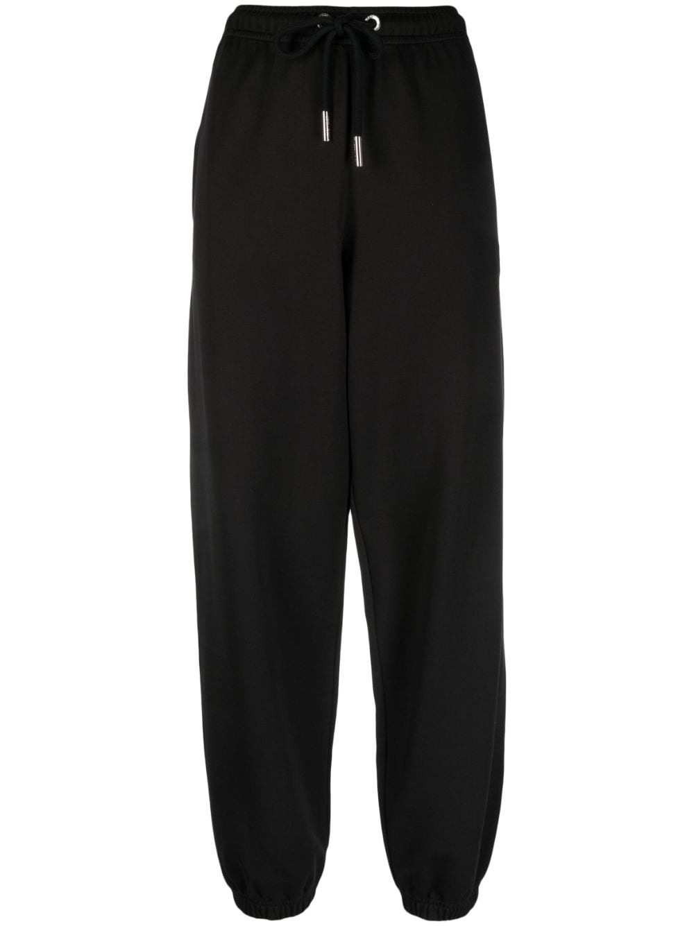 logo-patch cotton track pants - 1