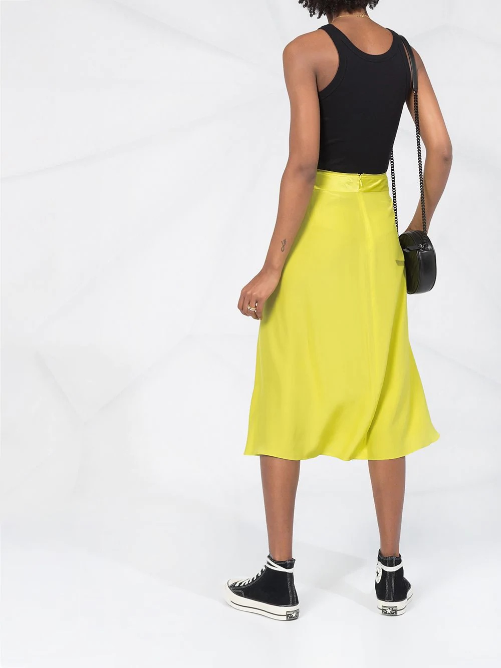 silk A-line midi skirt - 6