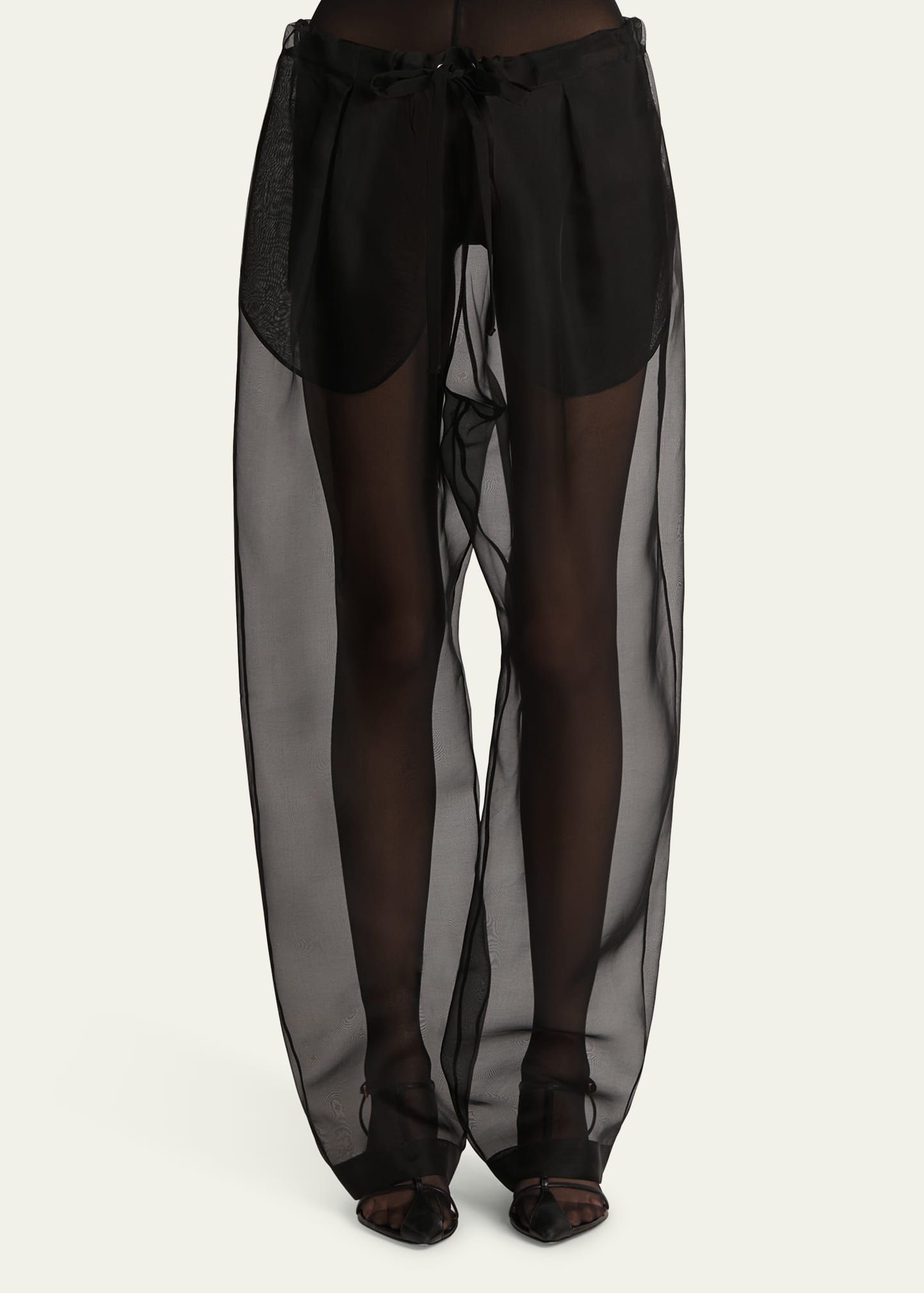 Trenton Drawstring Sheer Pants - 4