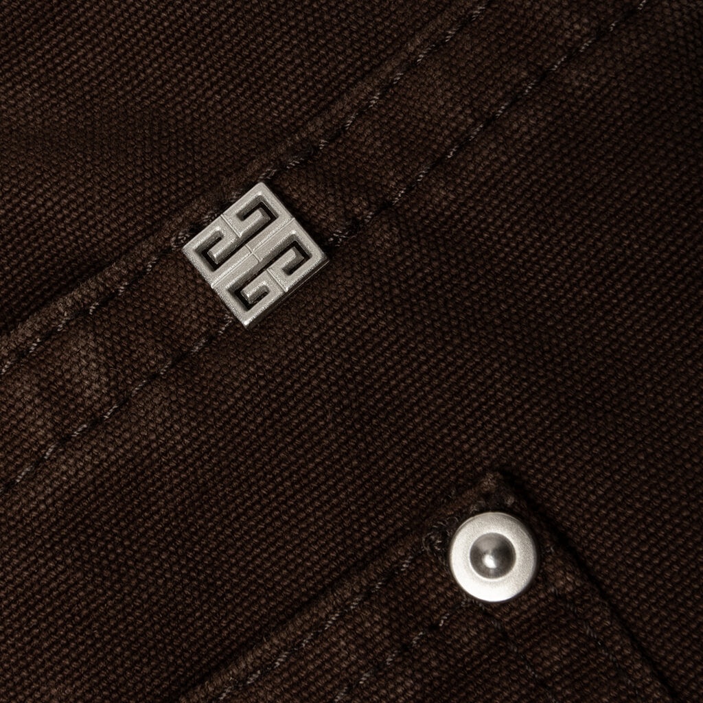 STUDDED CARPENTER PANTS - DARK BROWN - 6