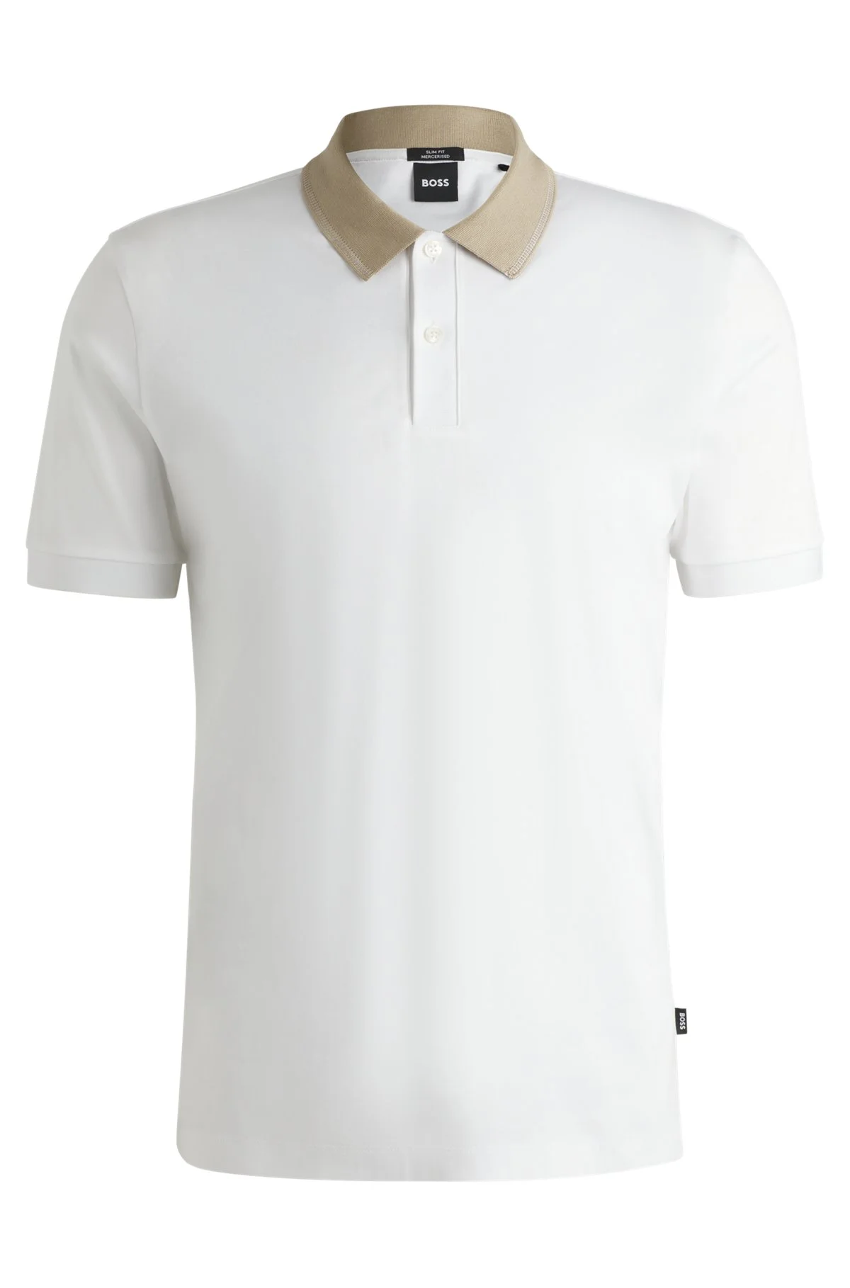 MERCERIZED-COTTON SLIM-FIT POLO SHIRT WITH COLLAR STRIPE - 1