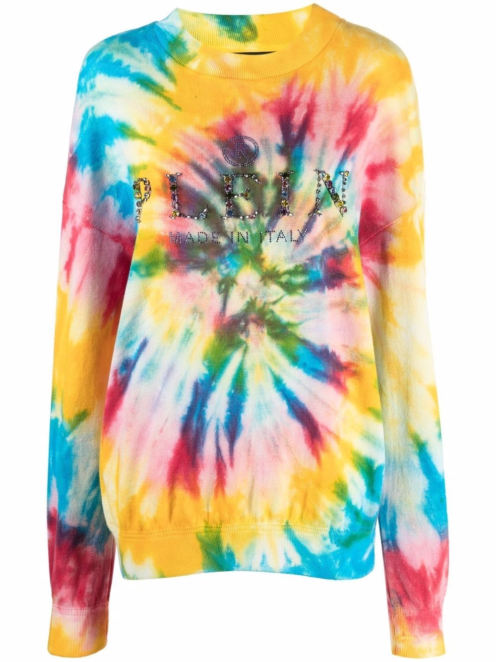 tie-dye print cotton-blend sweatshirt - 1