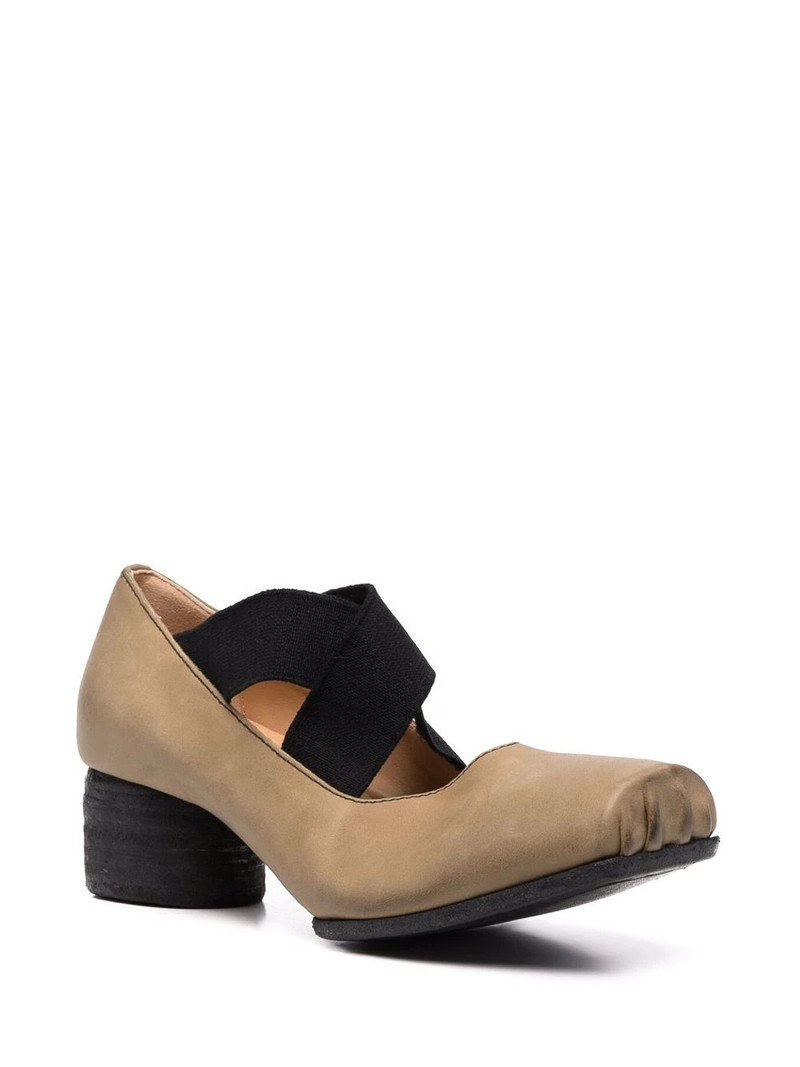 UMA WANG block-heel leather ballerina shoes outlook