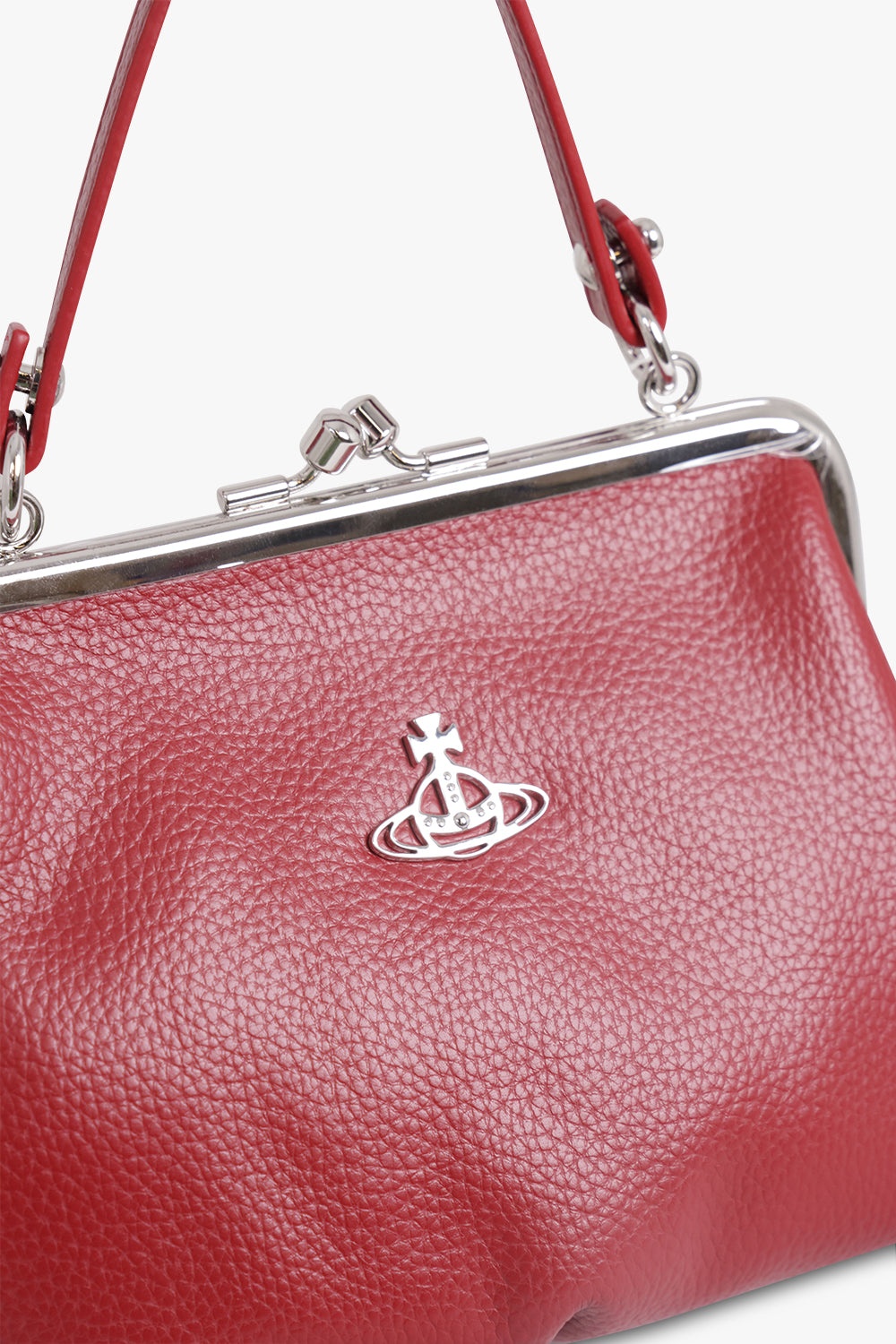 GRANNY GRAINED FRAME PURSE | DARK RED - 4