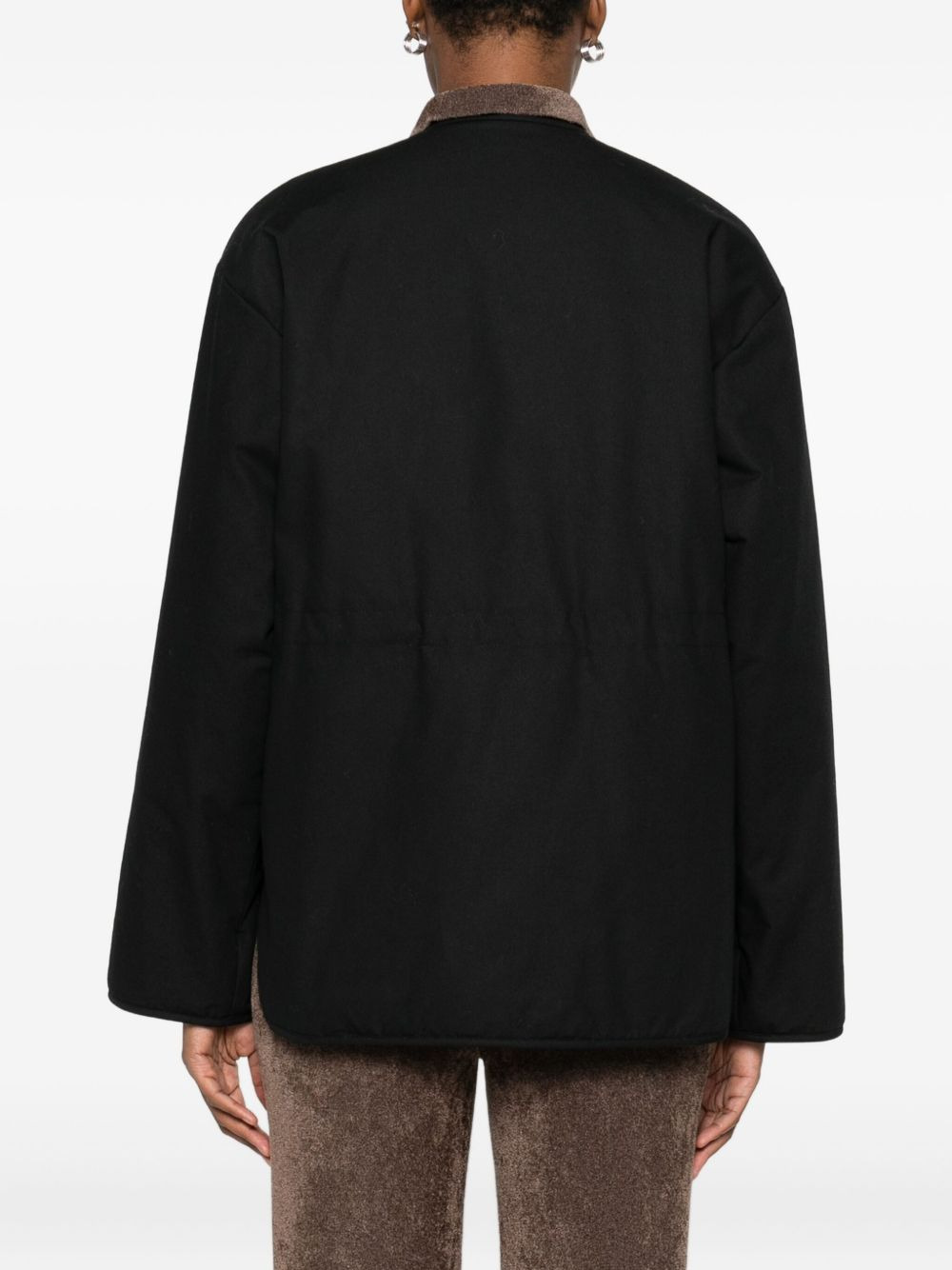 zip-front quilted coat - 4