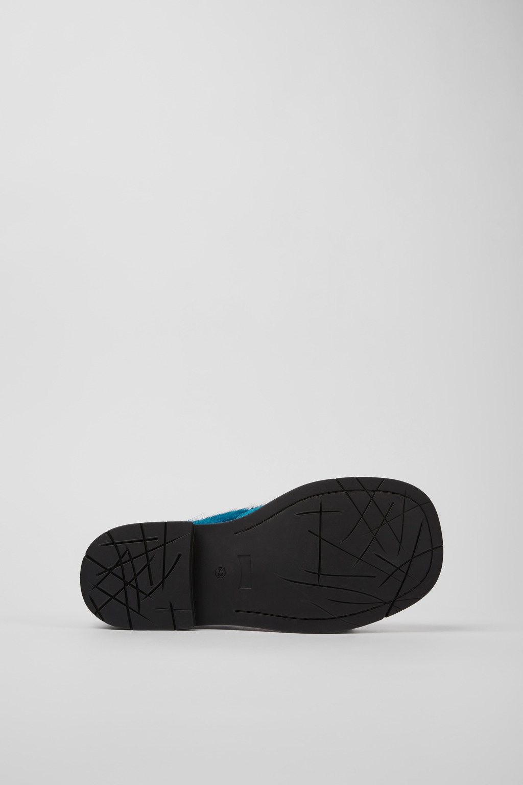 Blue long calf hair leather loafers - 5