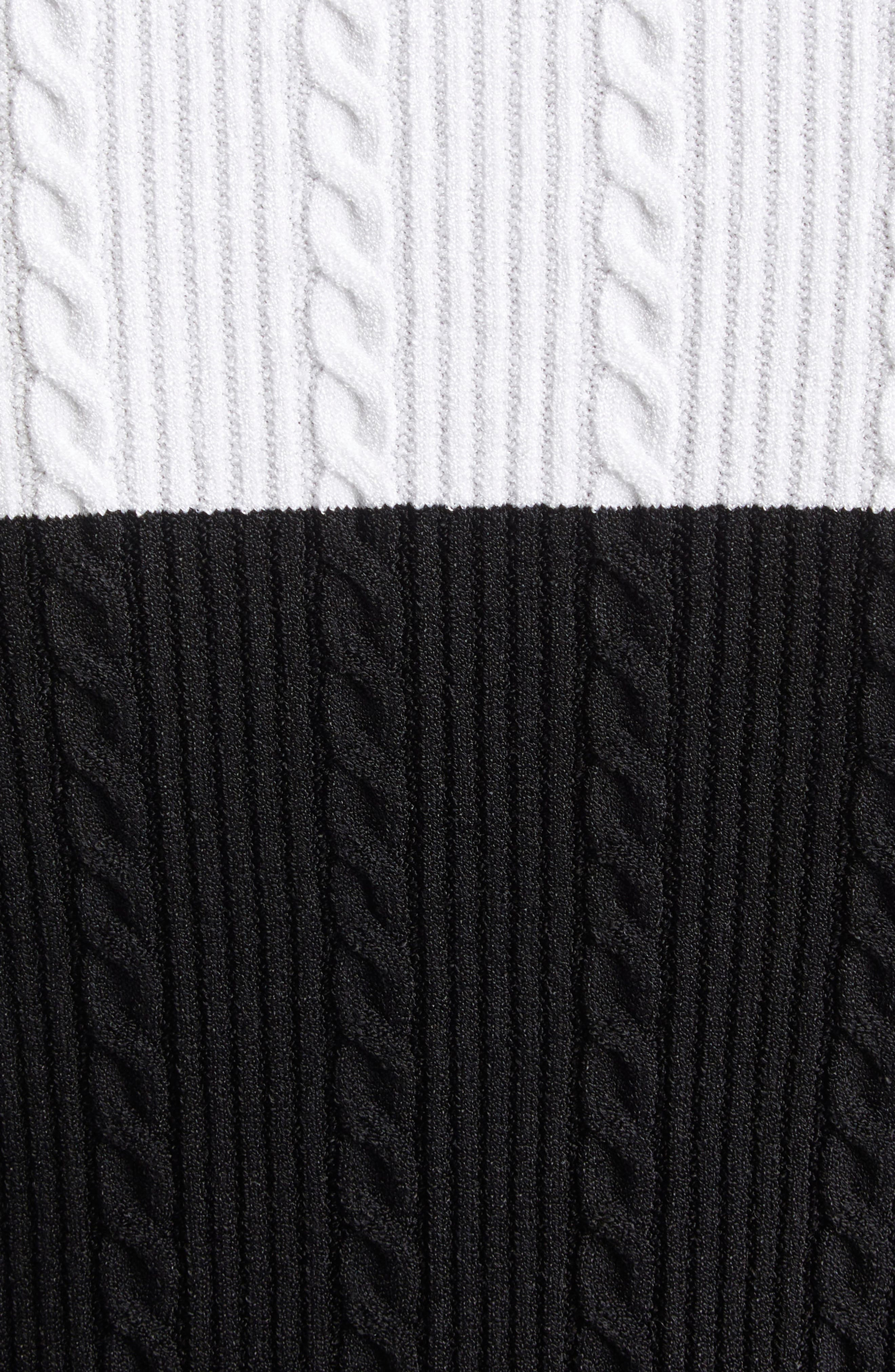 Balmain Twisted Cable Knit Sweater in Black/White at Nordstrom - 7