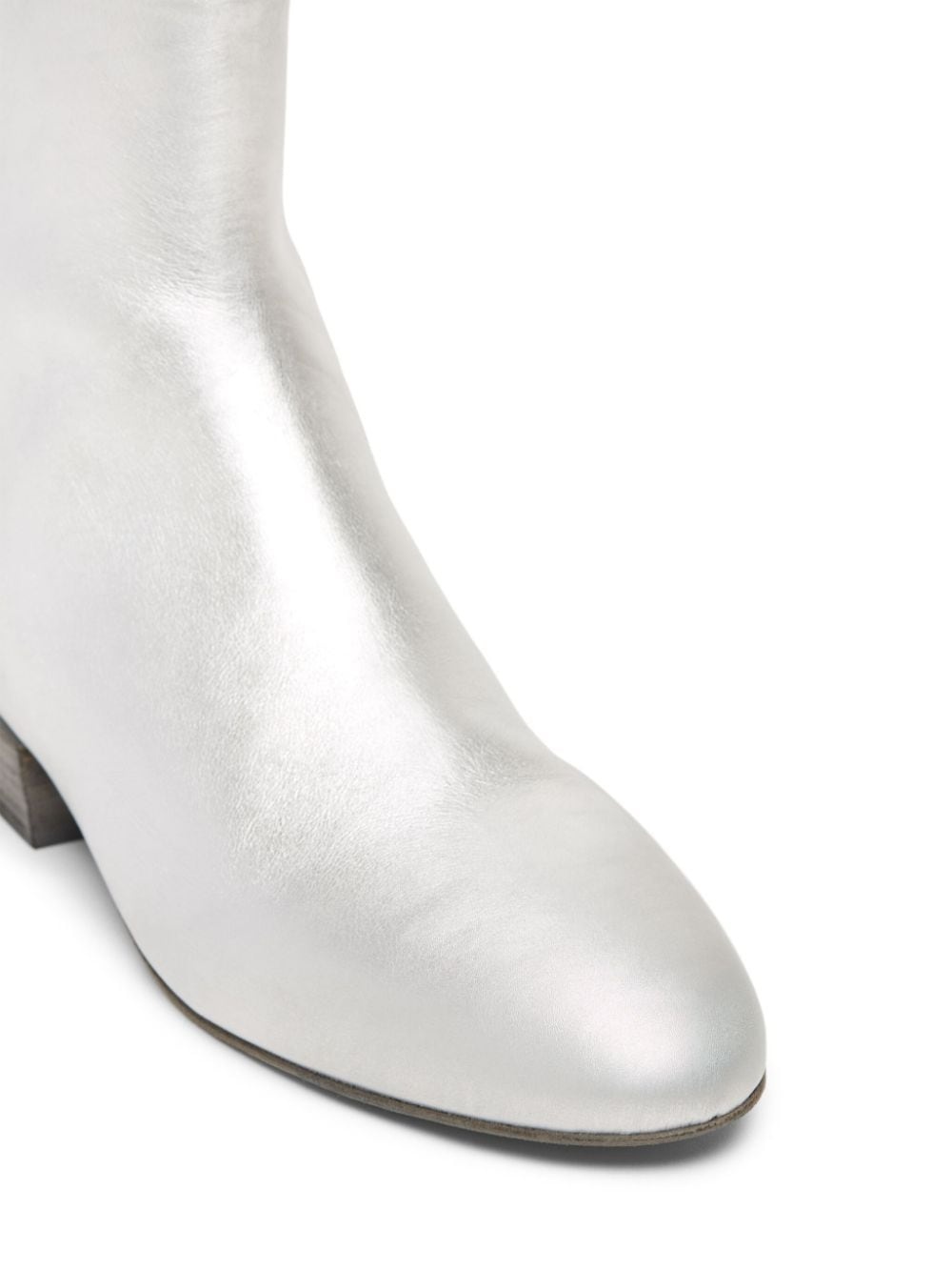 metaliic-leather ankle boots - 4