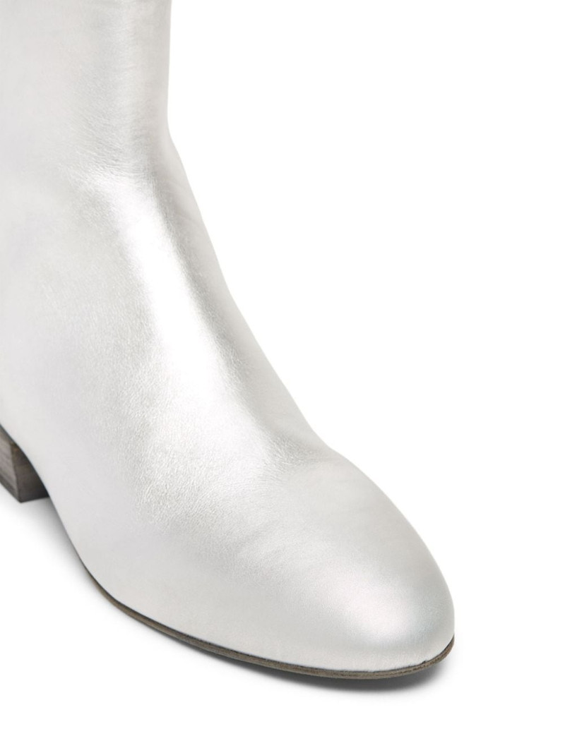 metaliic-leather ankle boots 4