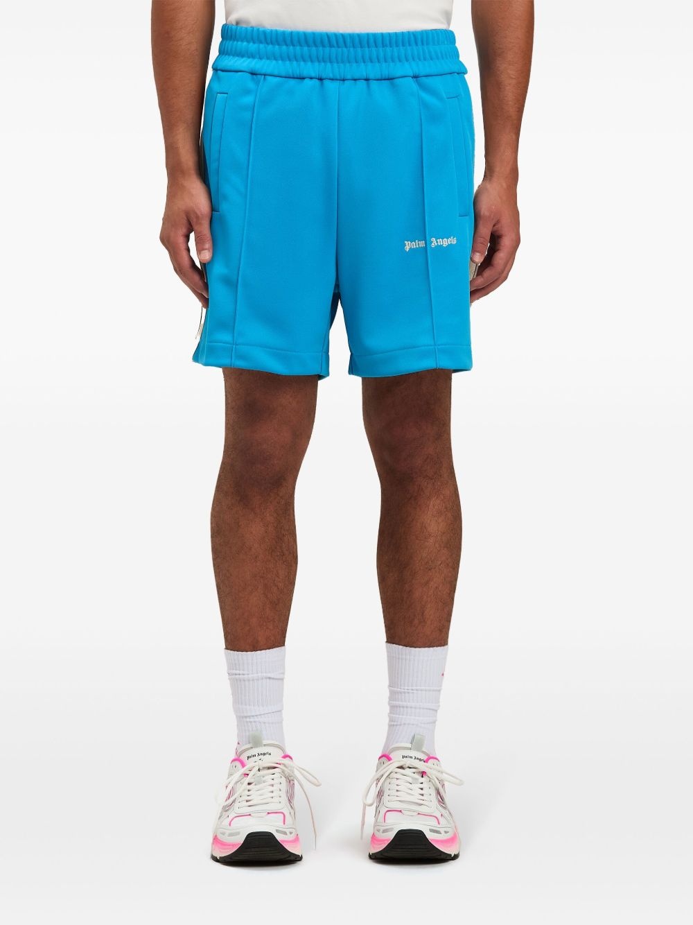 logo-print track shorts - 3