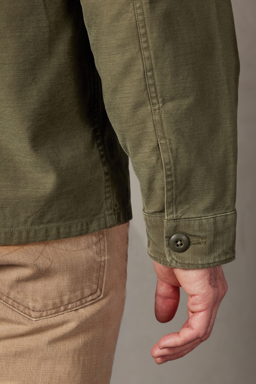 REGIMENT REVERSE SATEEN OVERSHIRT OLIVE - 9