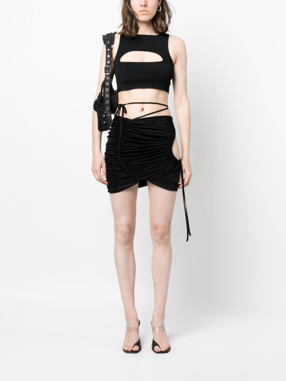 cut-out detail asymmetric skirt - 2