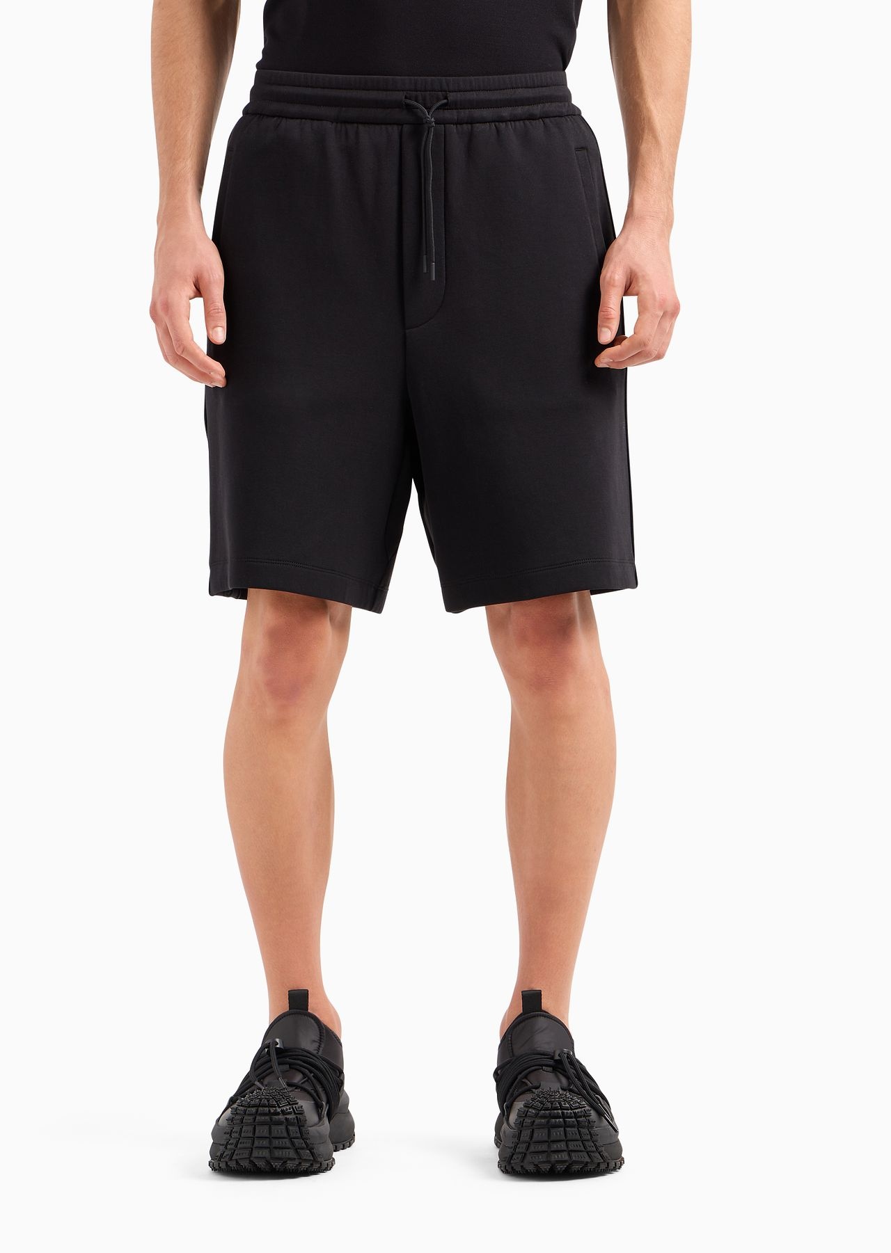 Double-jersey drawstring Bermuda shorts with logo tape - 2