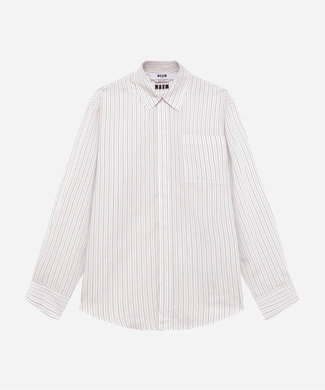 Striped poplin shirt - 1