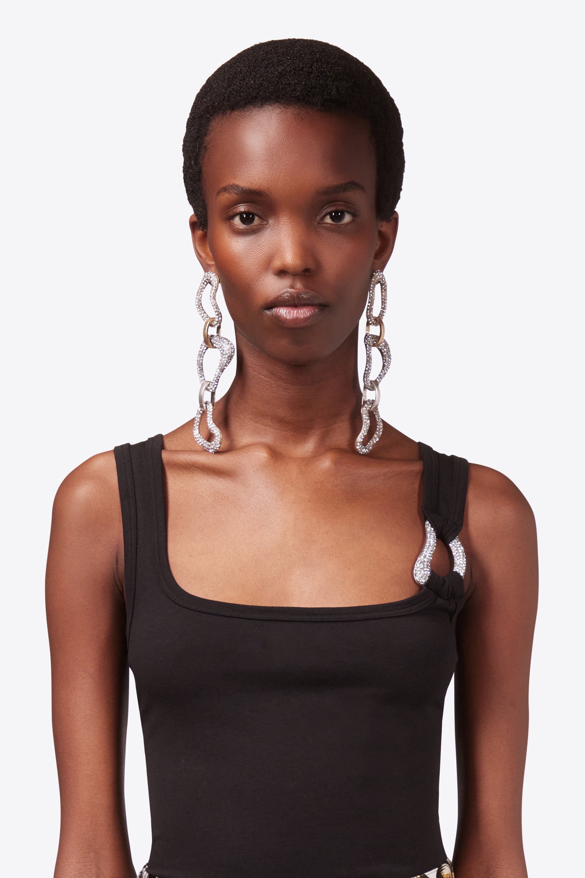 CRYSTAL LINK DROP EARRINGS - 3