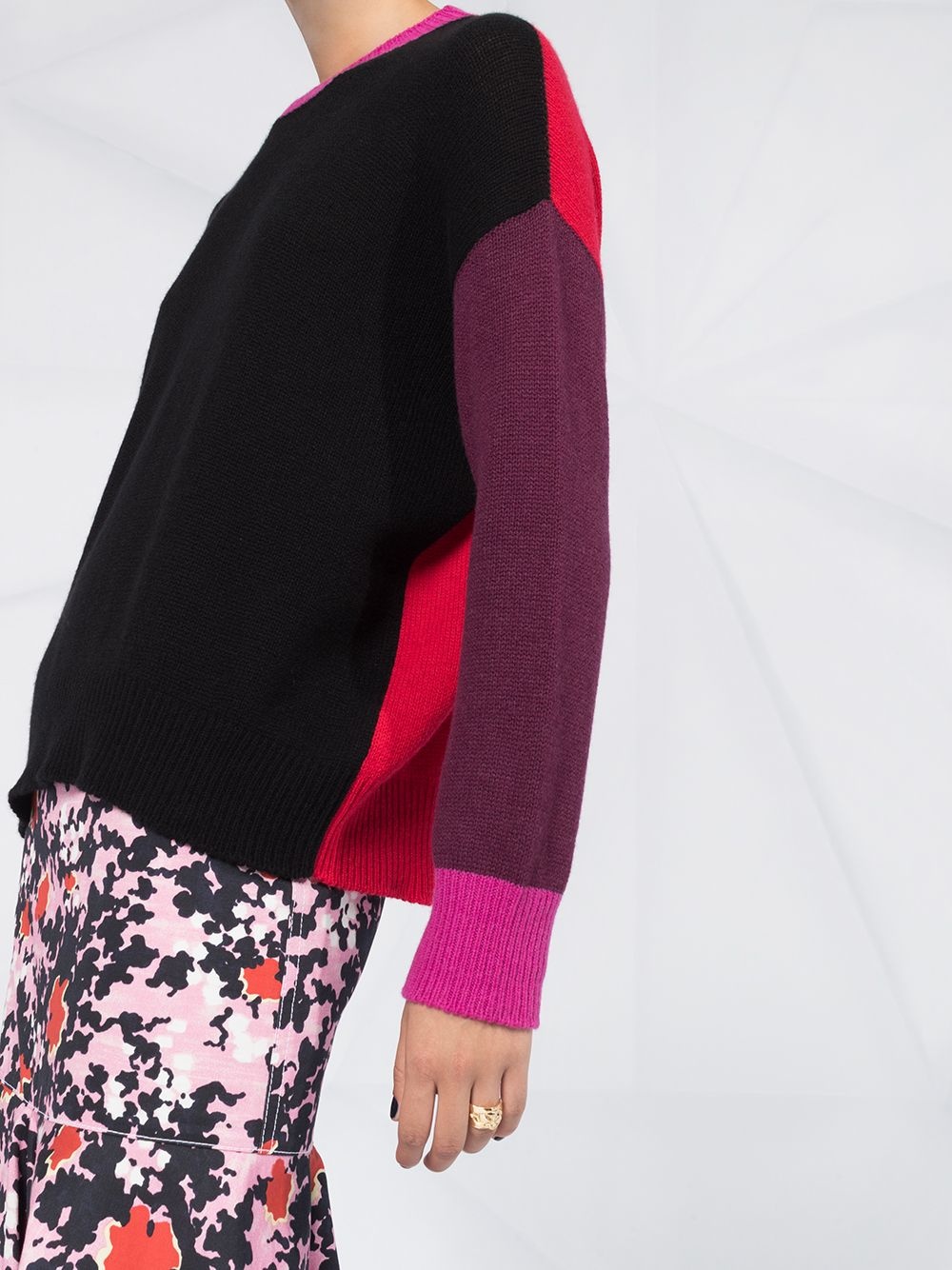 colour-block knitted jumper - 3