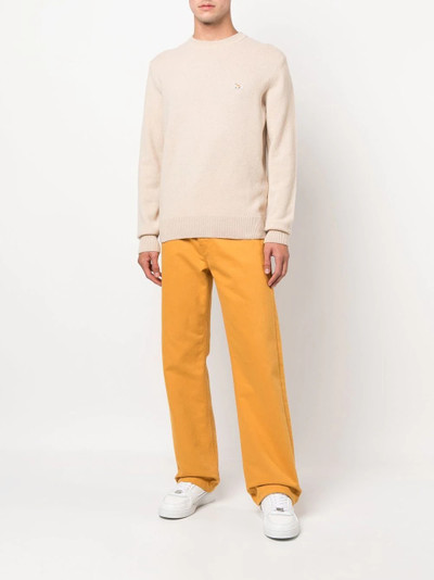 Maison Kitsuné logo-patch wool jumper outlook