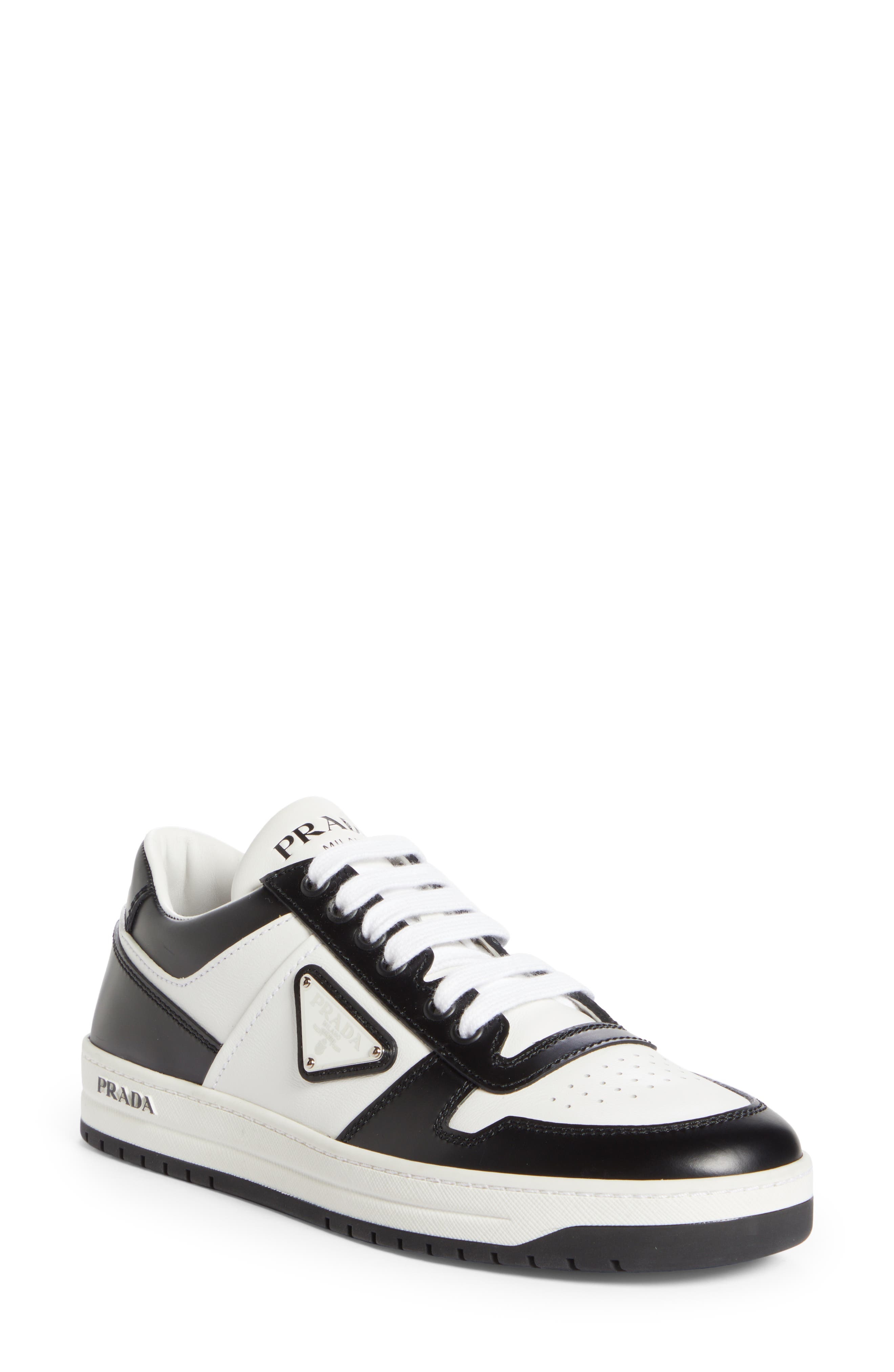 Prada Logo Sport Sneaker in Bianco/Nero at Nordstrom - 1