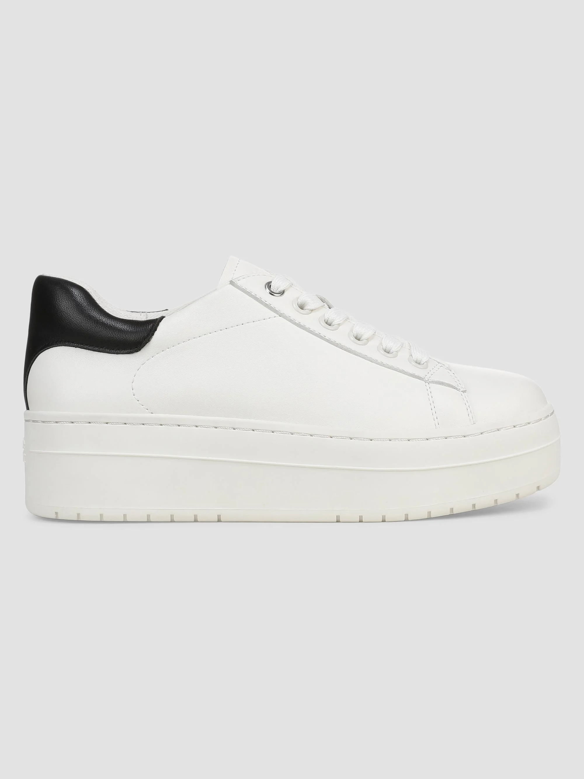 Women's Naomi 50MM Leather Platform Sneakers - White Black - 1