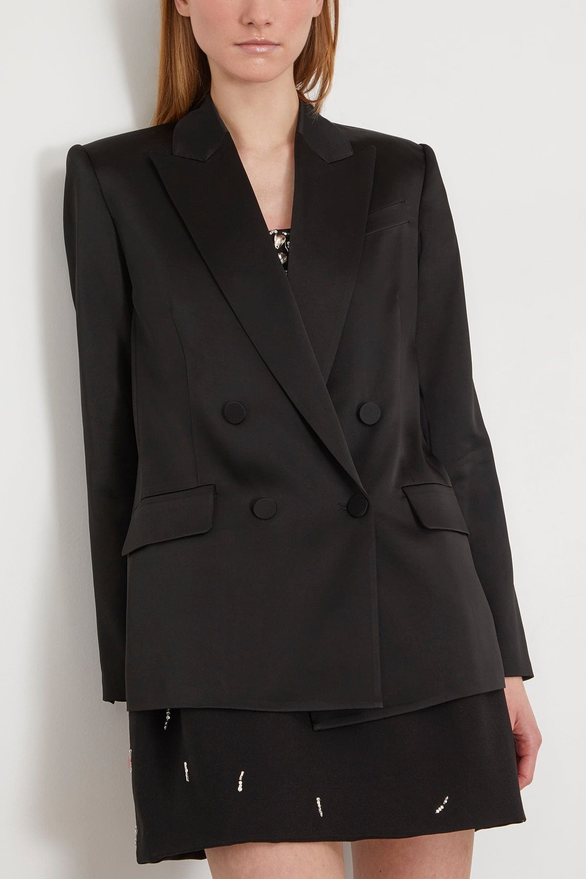 Norah Double Breasted Blazer in Black - 3
