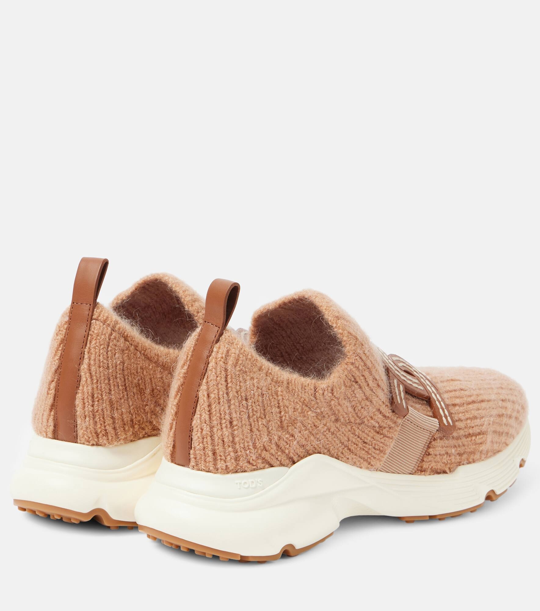 Kate leather-trimmed slip-on sneakers - 3