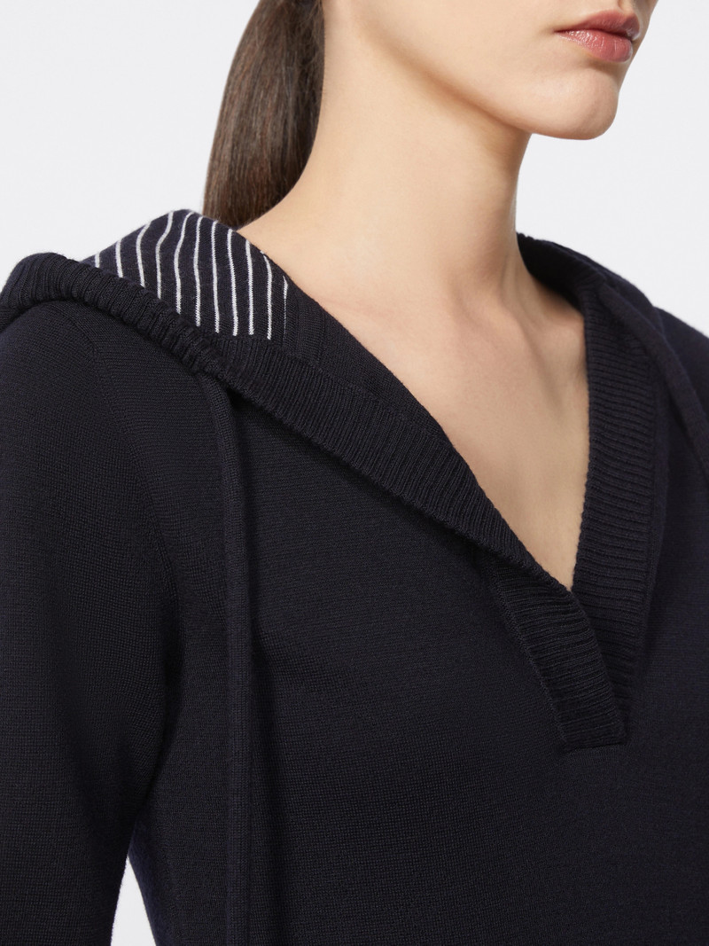 DIVO Fitted wool jumper - NAVY 5