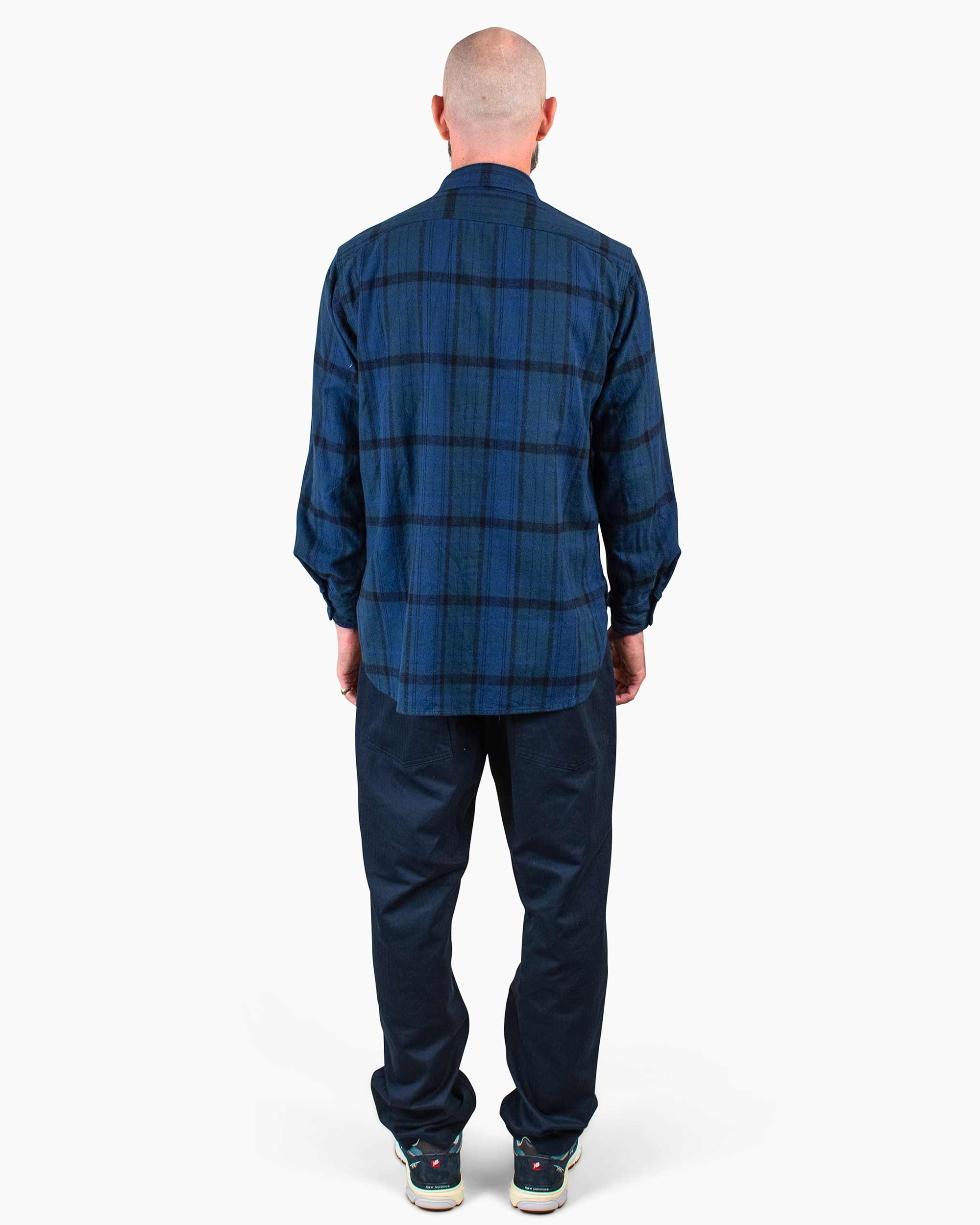 Work Shirt Navy/Black Plaid Cotton Flannel - 3