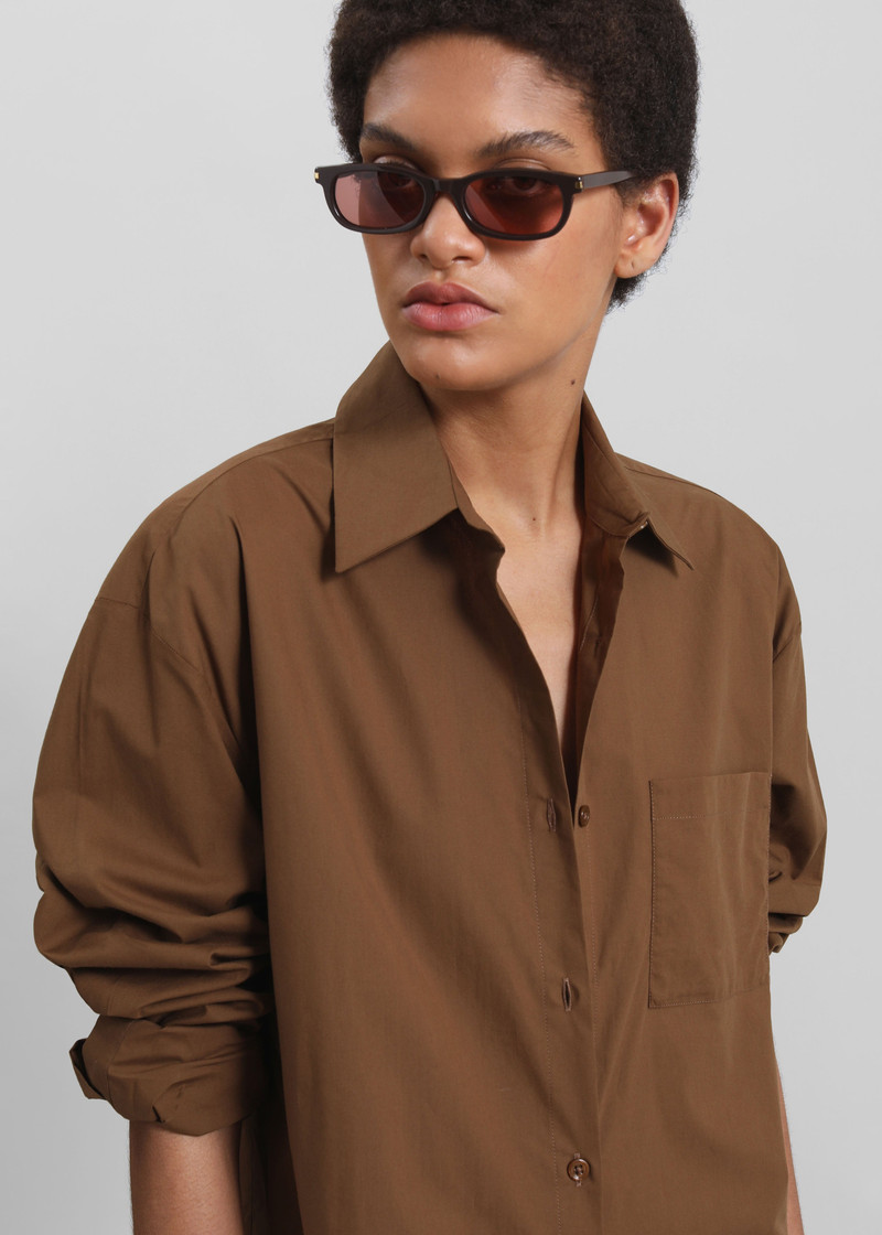 Helena Shirt Dress - Brown 4