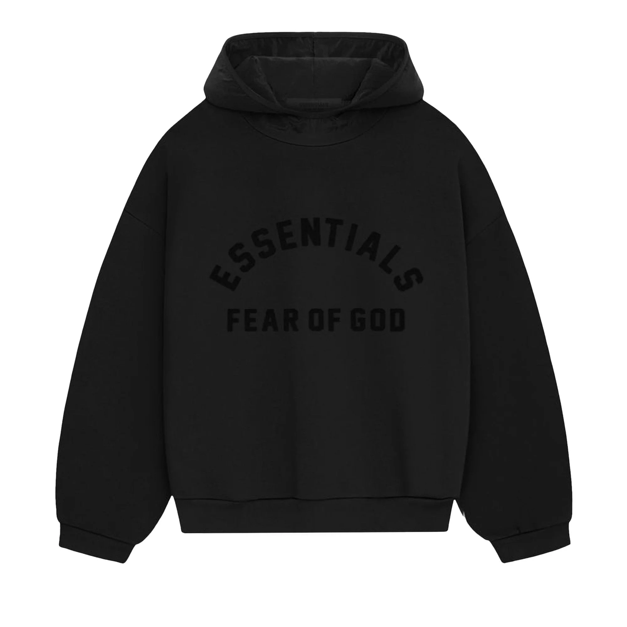 Fear of God Essentials Nylon Fleece Hoodie 'Jet Black/Jet Black' - 1