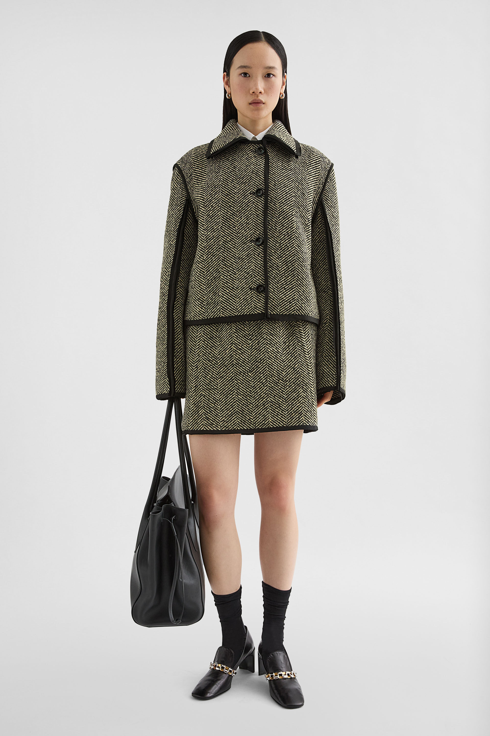 Wool Tweed Mini Skirt - 6