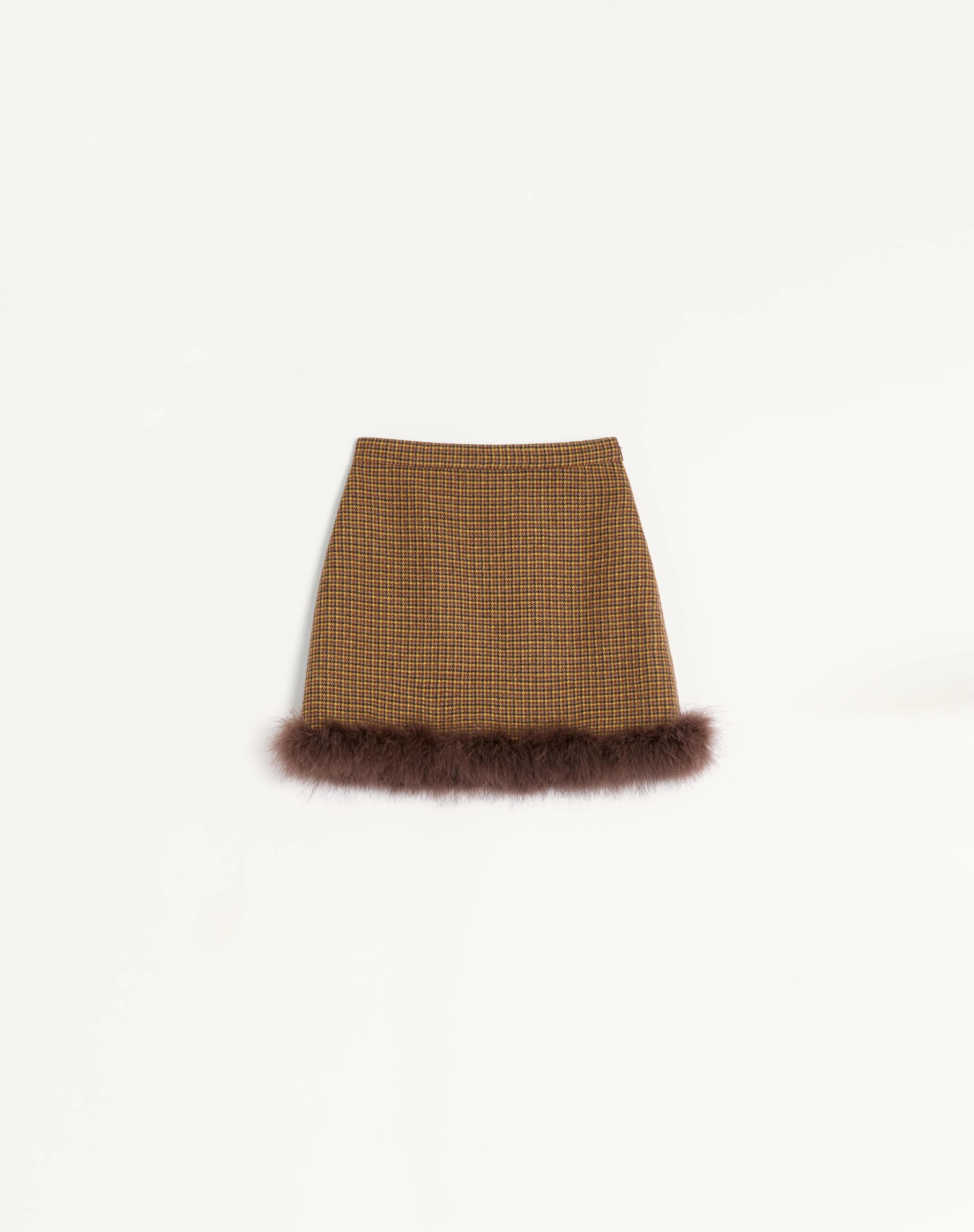 SHORT HOUNDSTOOTH SKIRT - 1