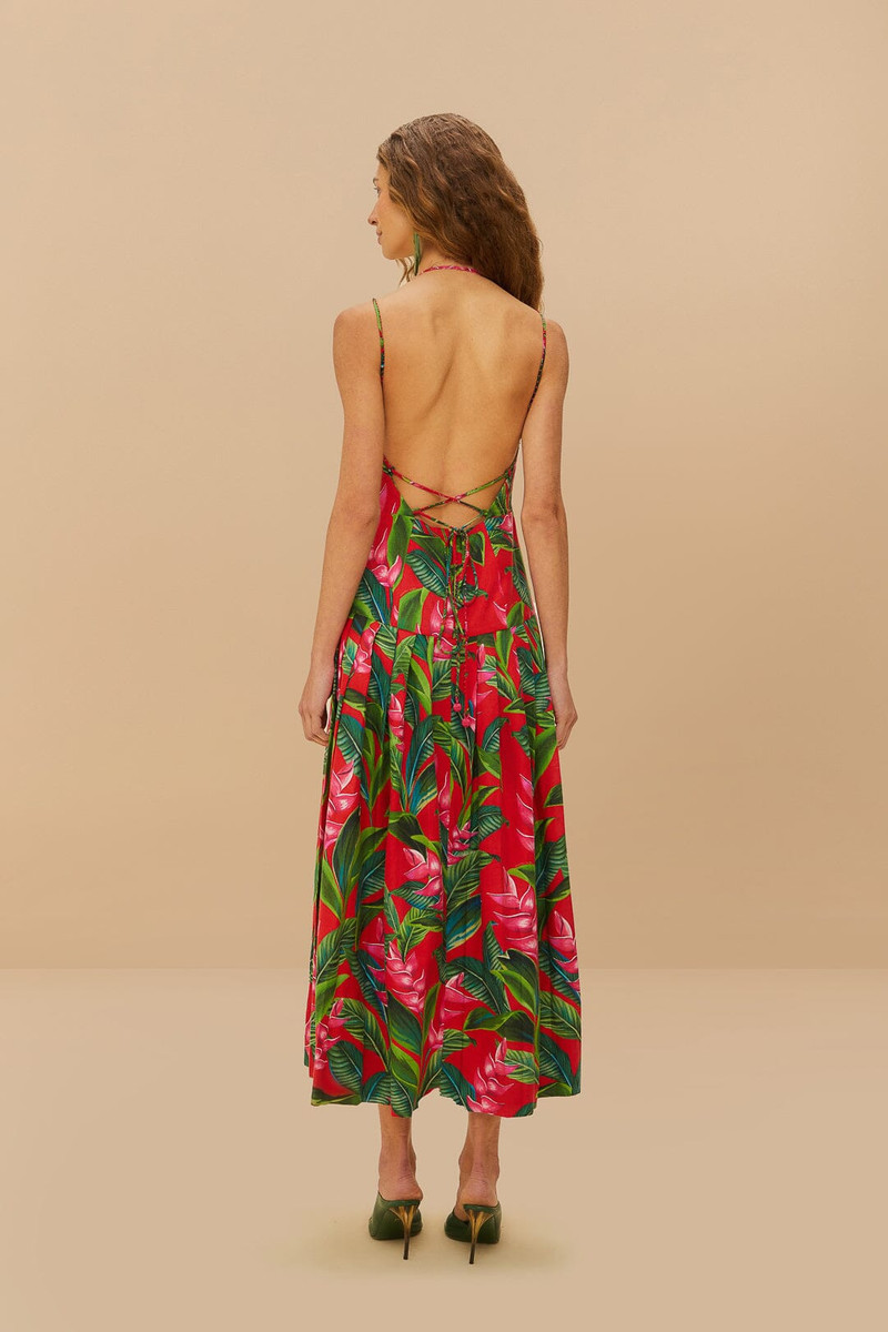 Red Dream Garden Lenzing™ Ecovero™ Euroflax™ Maxi Dress 4