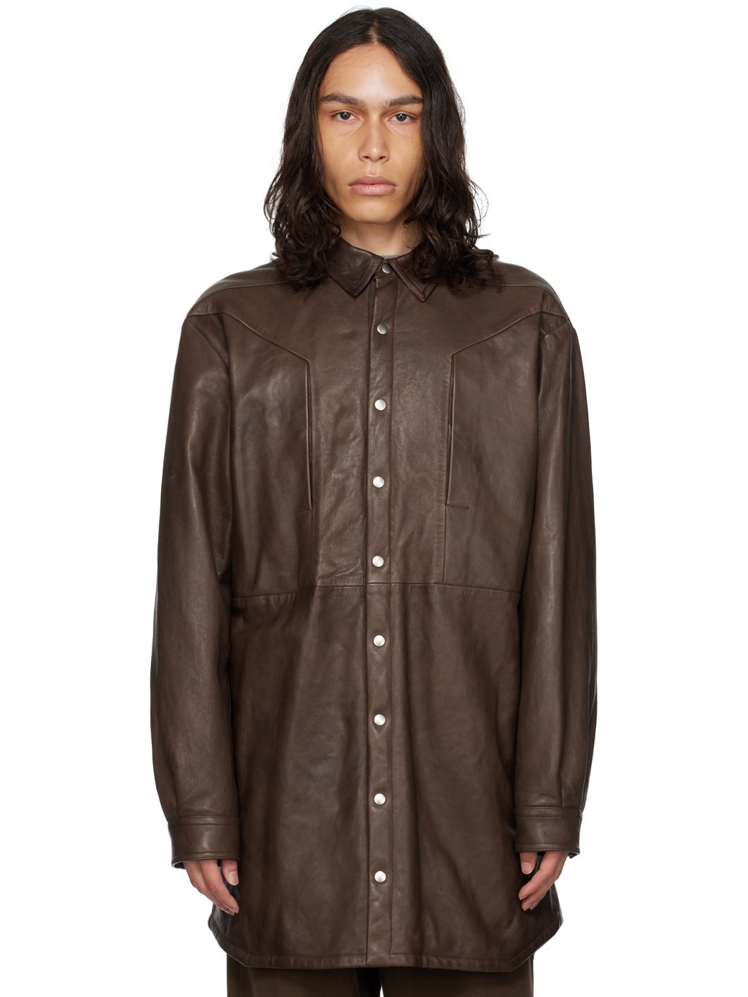 Brown Jumbo Fogpocket Leather Jacket - 1