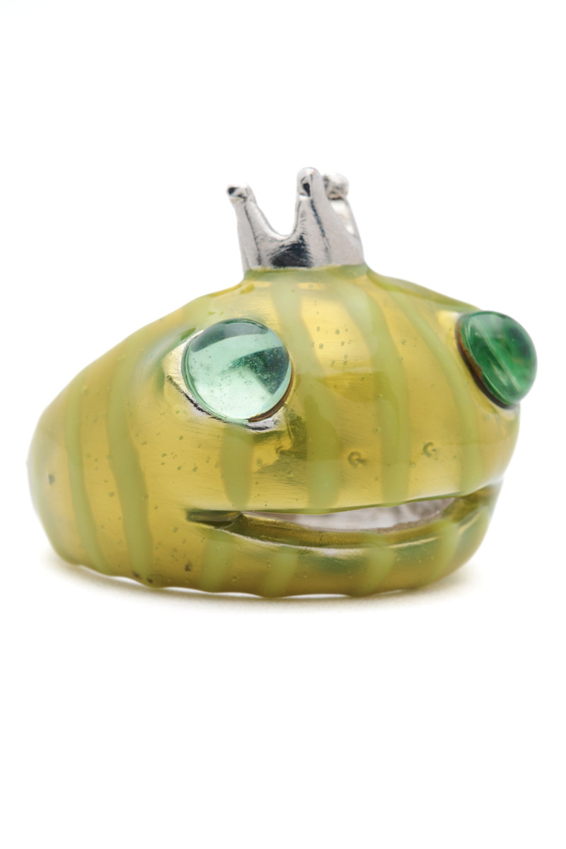 LIME STRIPE FROG PRINCE RING 3