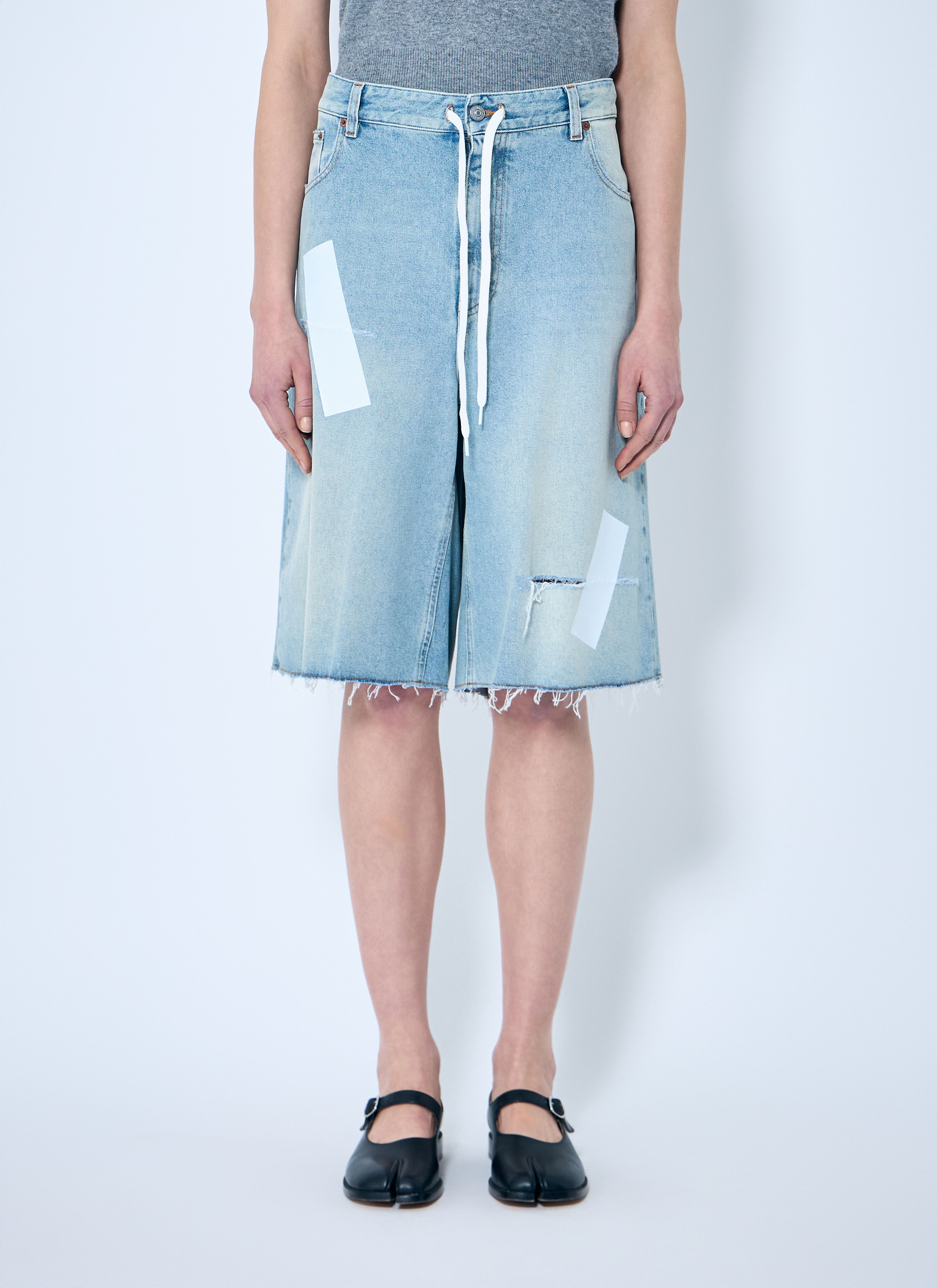 MM6 Maison Margiela Distressed Denim Shorts | lncc | REVERSIBLE