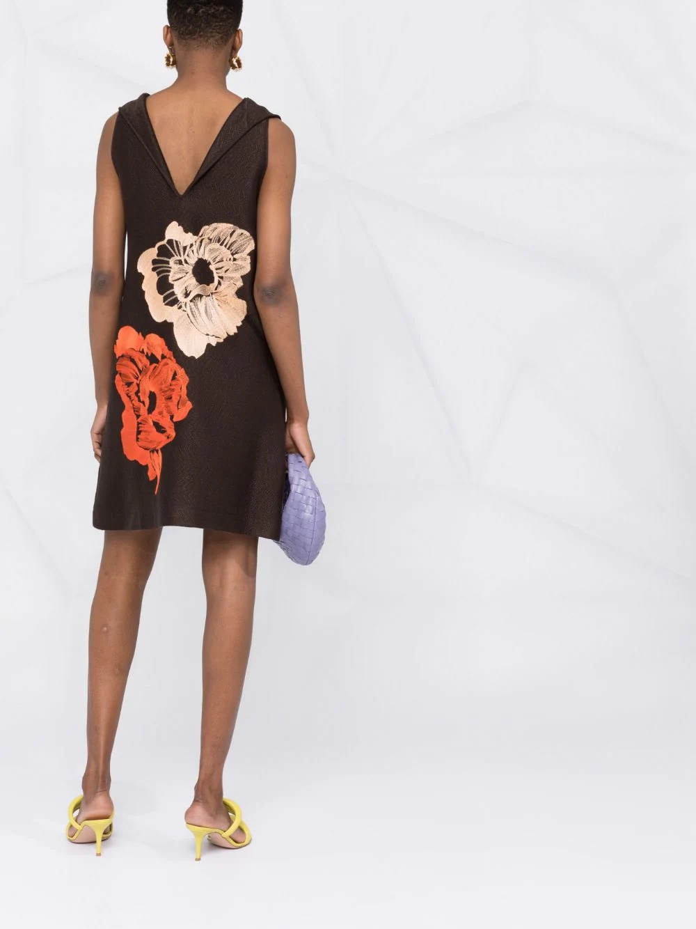 embroidered-floral detail dress - 4