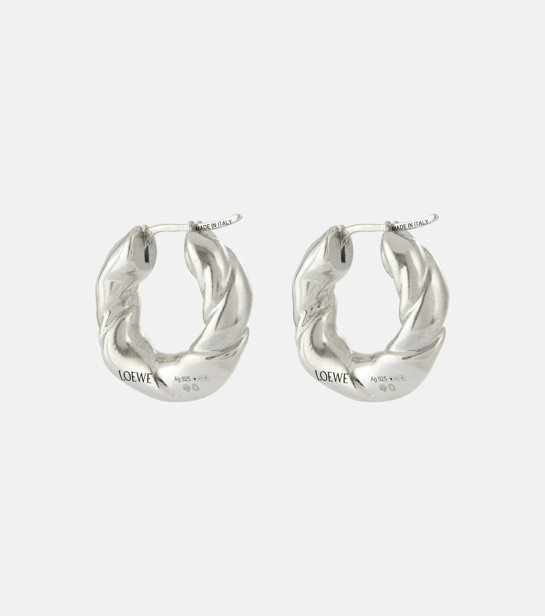 Twisted sterling silver hoop earrings - 5