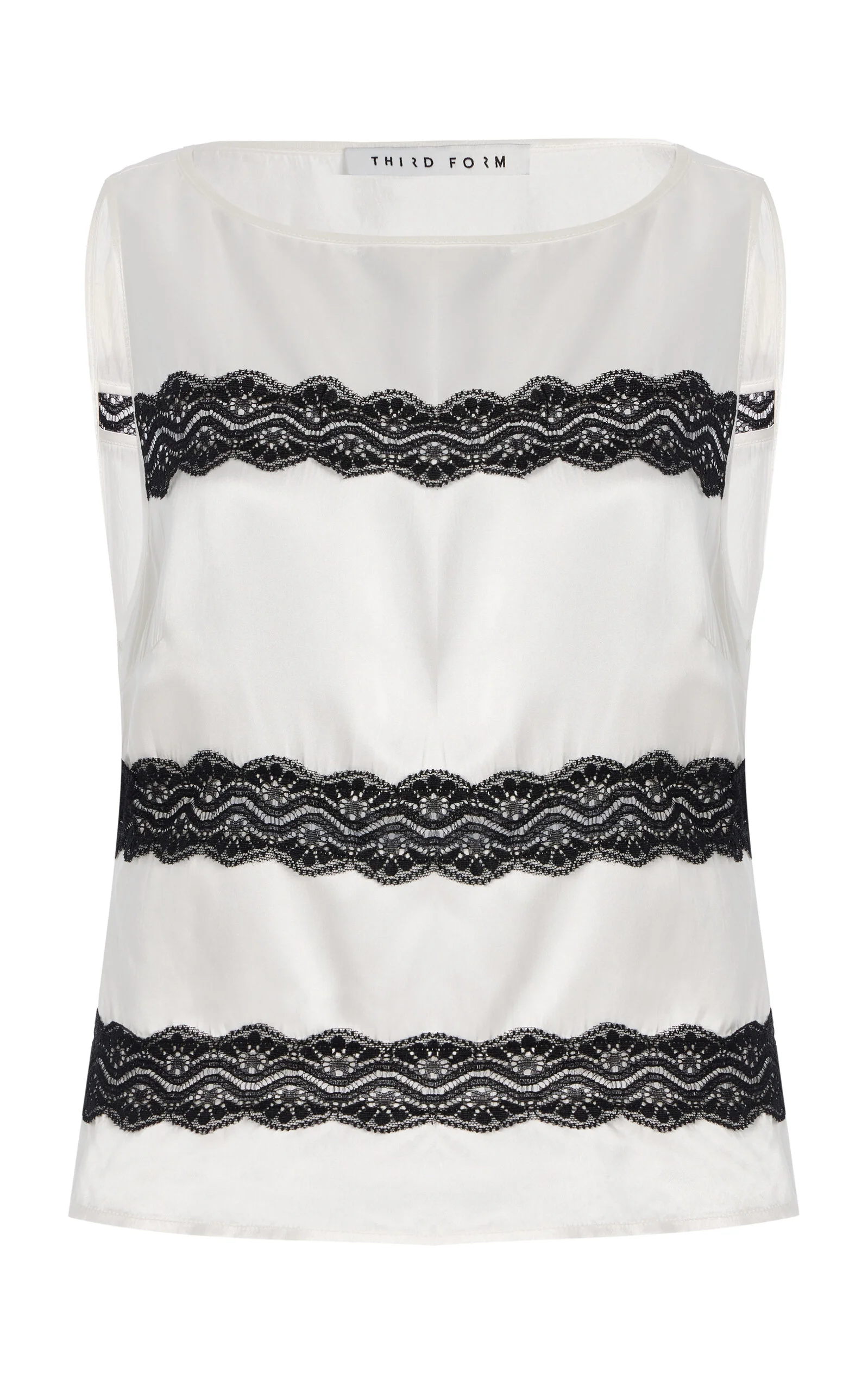 Exclusive Lace-Inset Satin Top ivory - 1