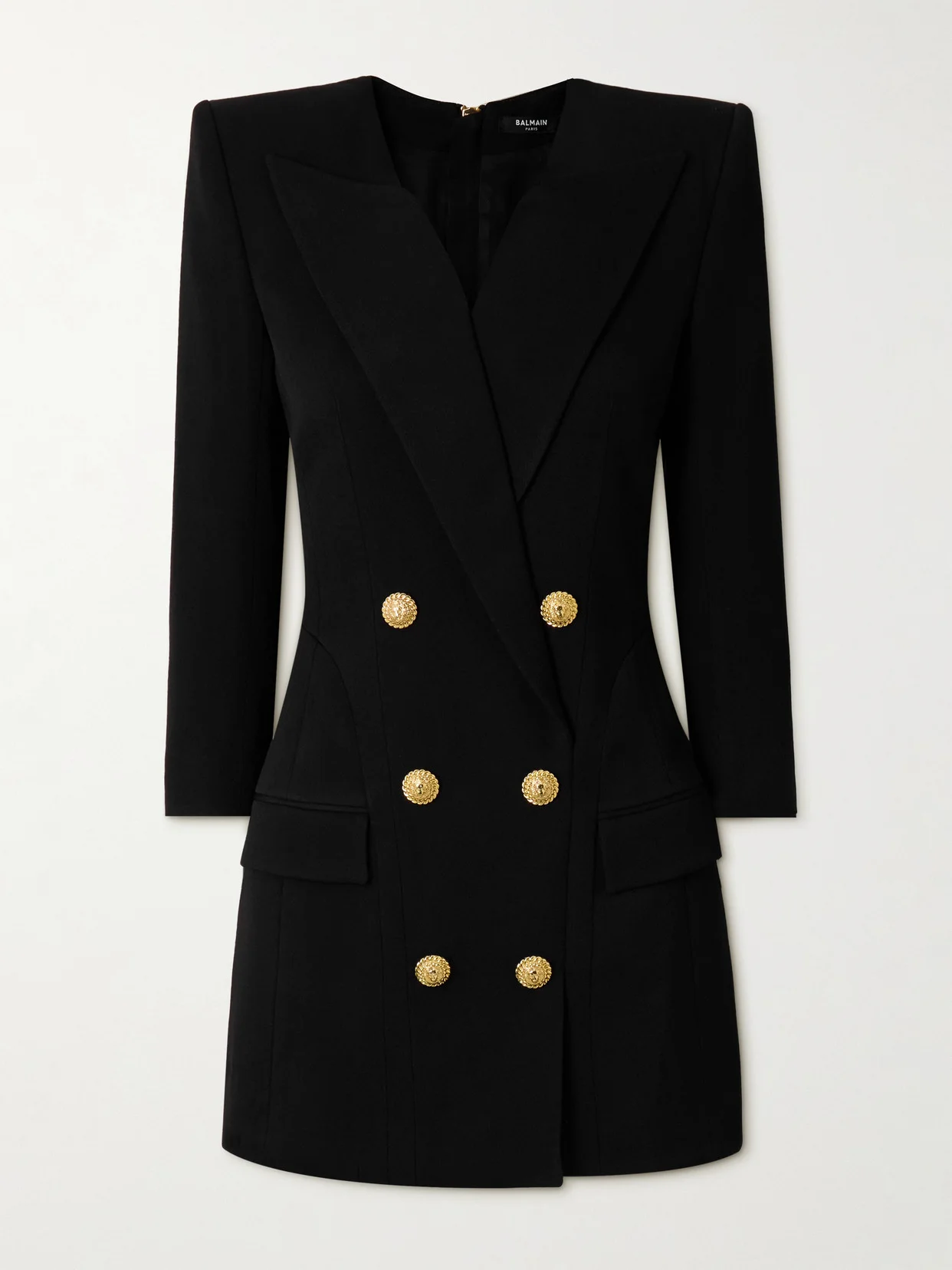 Button-embellished Cotton-twill Mini Dress - 1