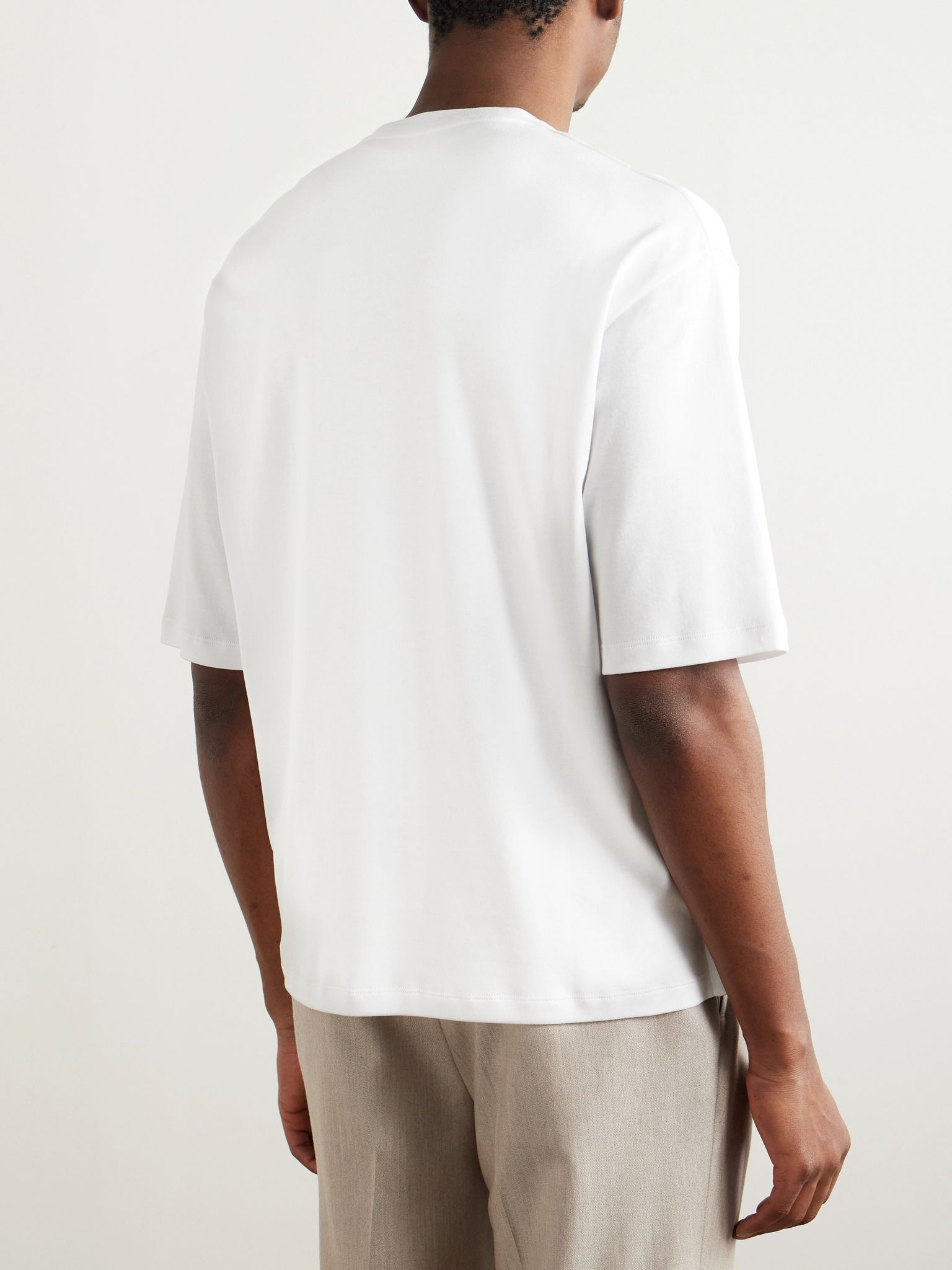 Tremezzo Sea Island Cotton-Jersey T-Shirt White - 4