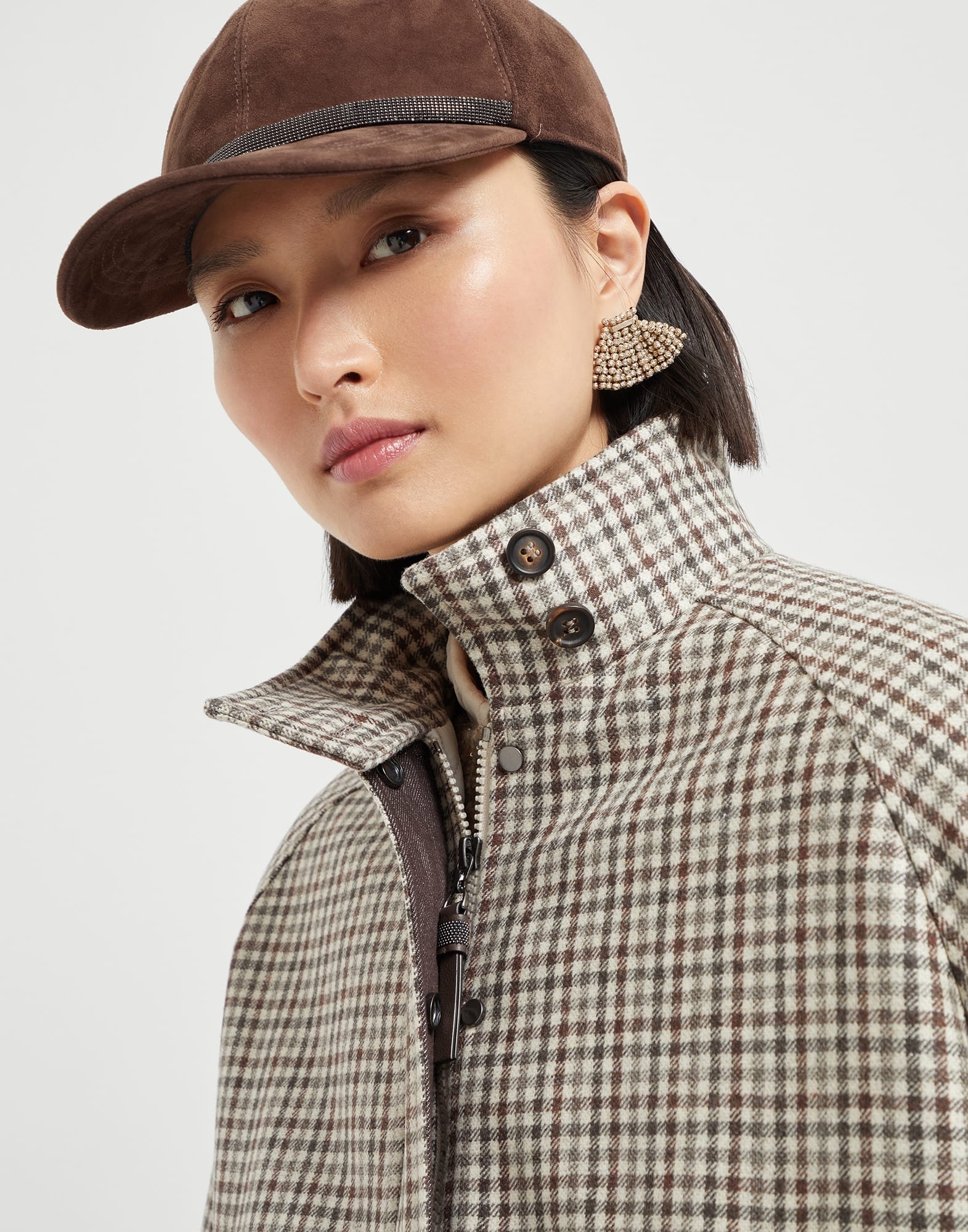 Virgin wool checked flannel bomber jacket with Thermore® padding - 3