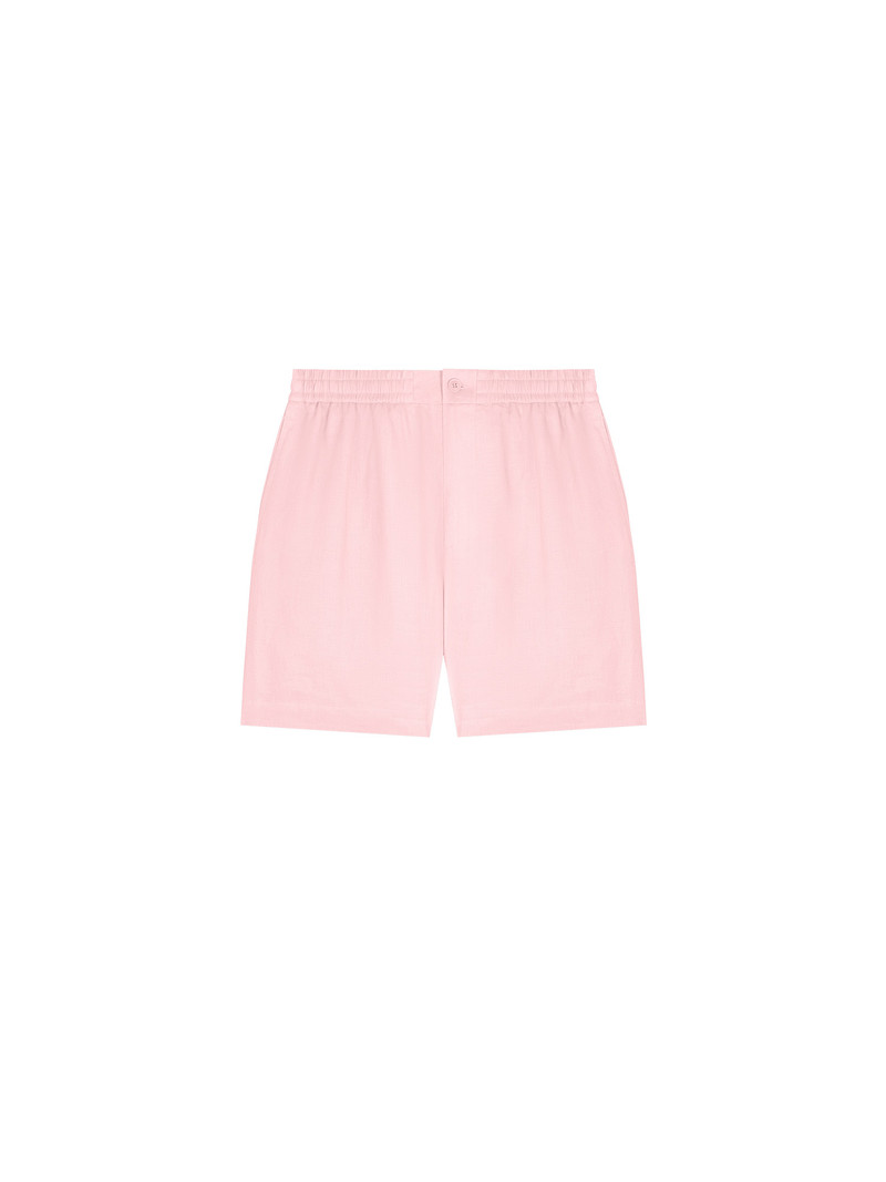 Mens DNA Aloe Linen Mid Length Shorts - Magnolia Pink 1