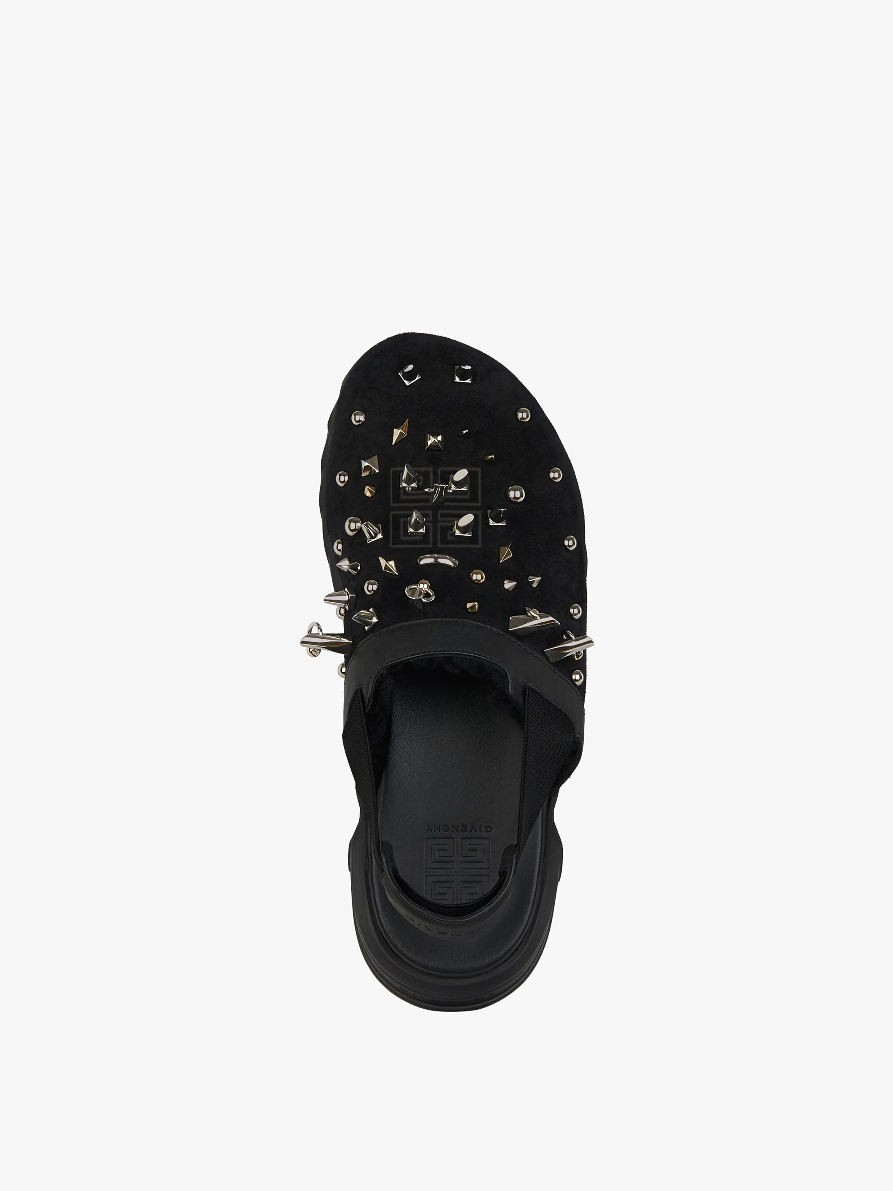 MARSHMALLOW SANDALS IN RUBBER, SUEDE, SHEARLING WITH STUDS - 4