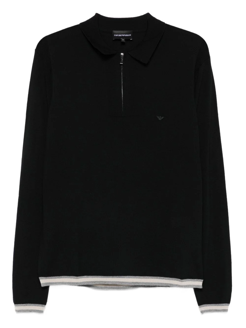 half-zip wool polo shirt - 1