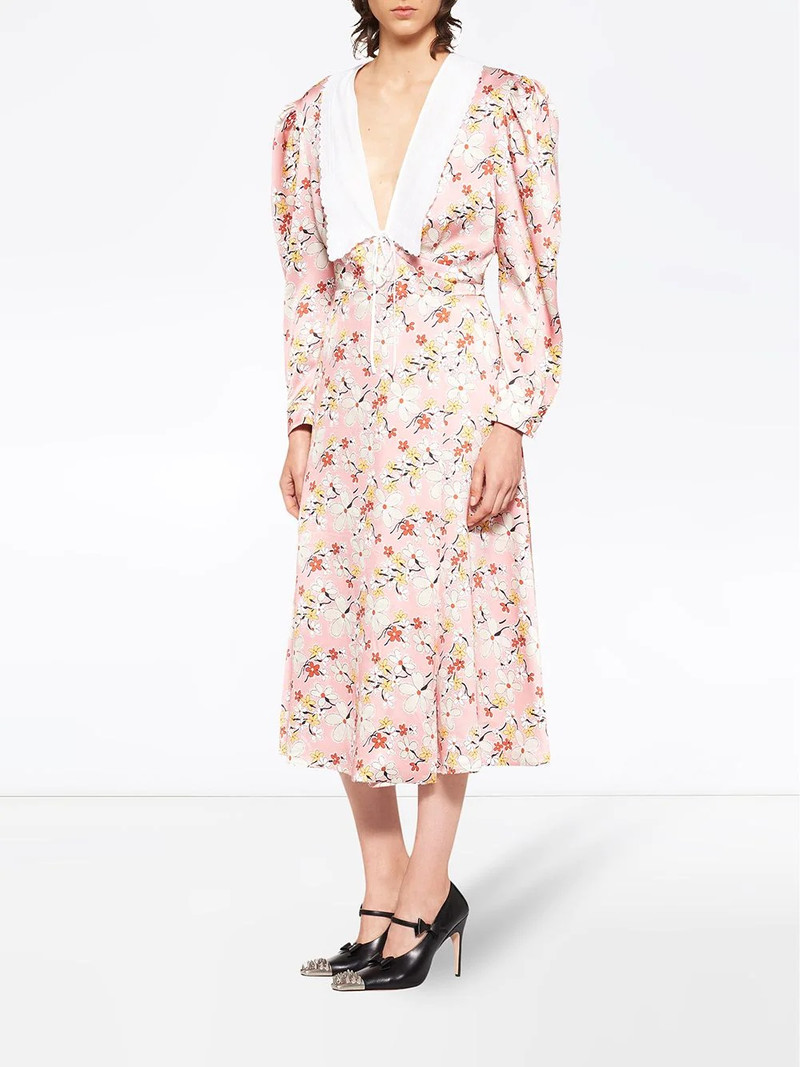 Miu Miu floral print sablé dress outlook