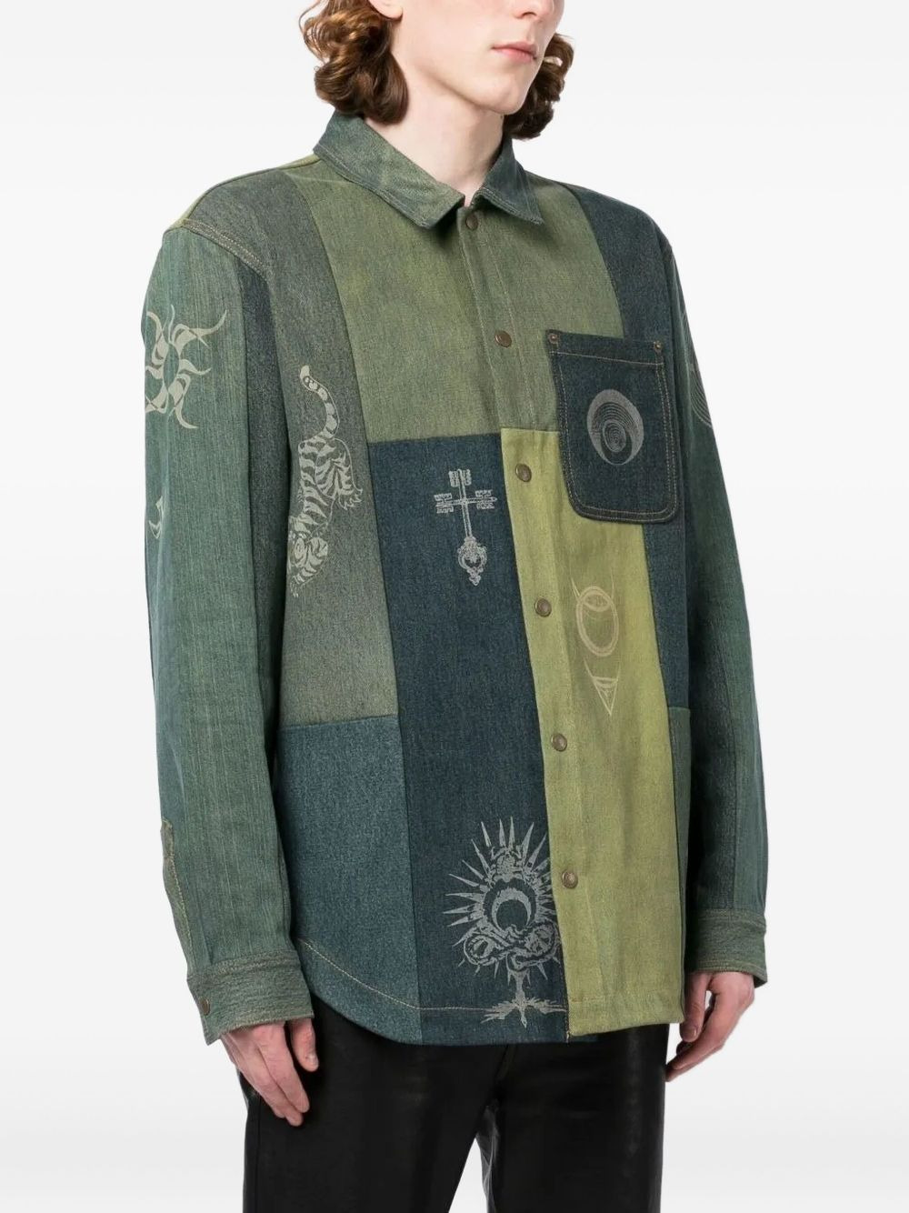 patchwork shirt - 3